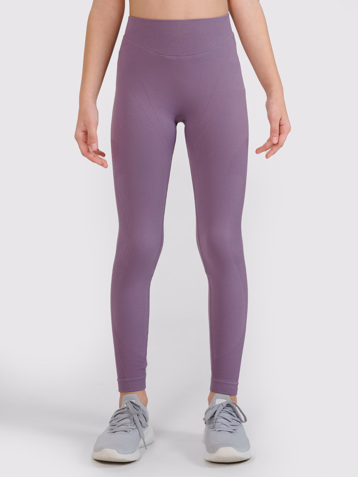 Legginsy sportowe szybkoschnące dziewczęce 4F JUNIOR x Anna Lewandowska - fioletowe