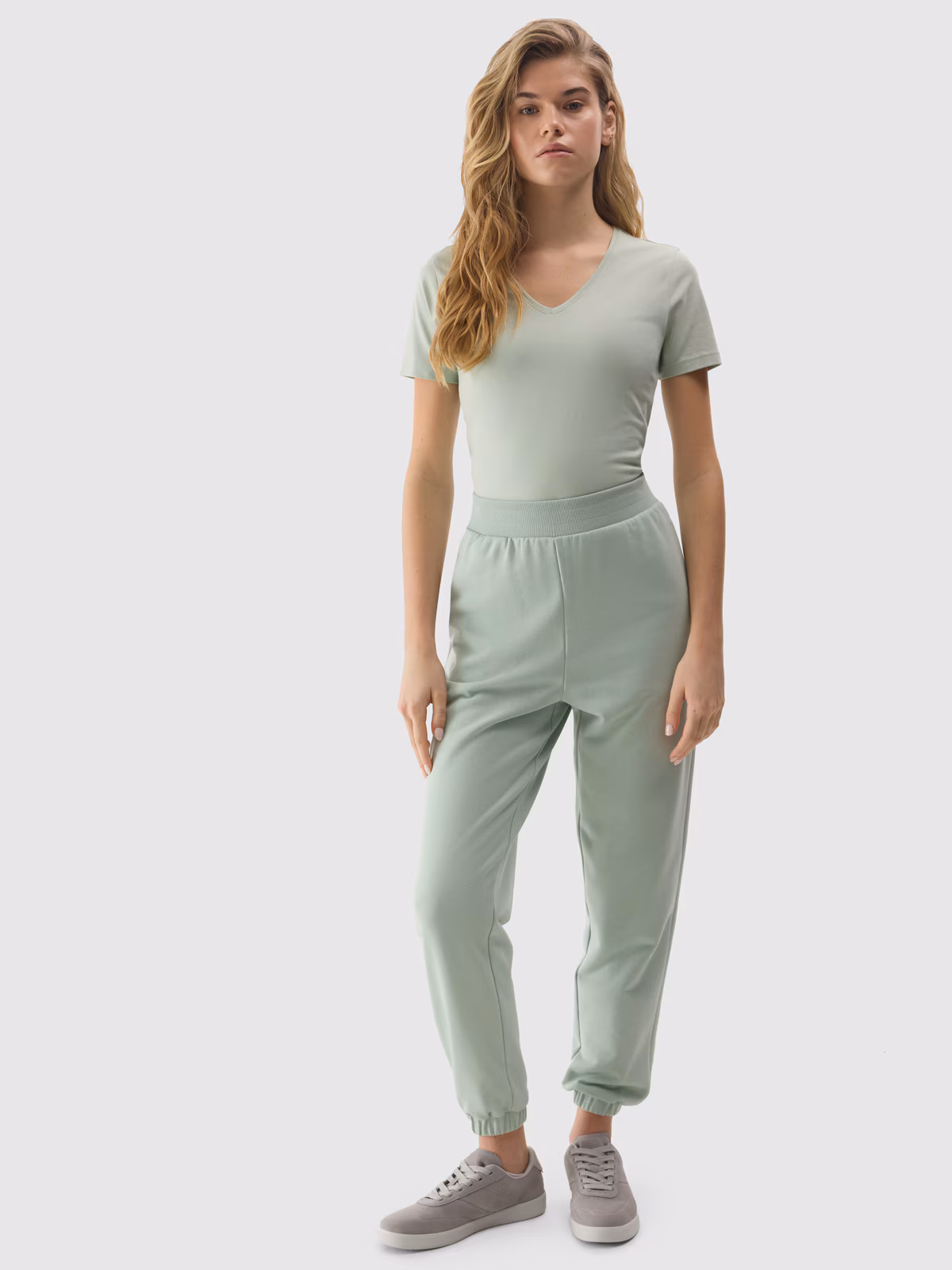 T-shirt gładki z bawełną organiczną damski - granatowy