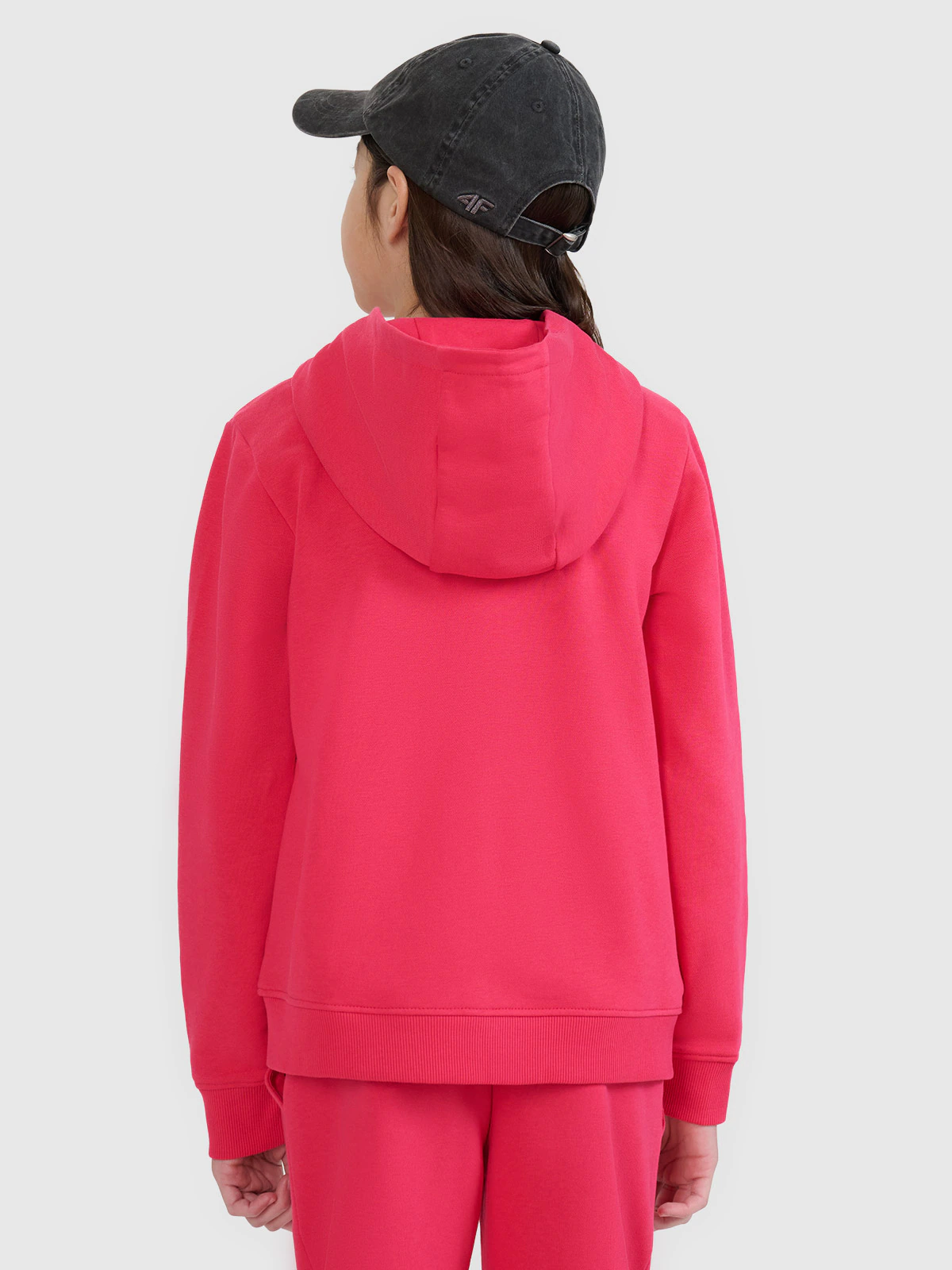 Bluza dresowa rozpinana z kapturem dziewczęca - fioletowa