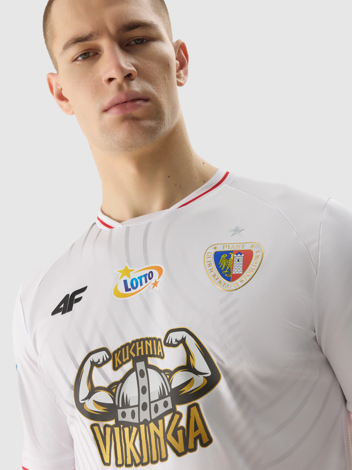 Koszulka klubowa wyjazdowa z sezonu 2023/24 męska 4F x Piast Gliwice - biała