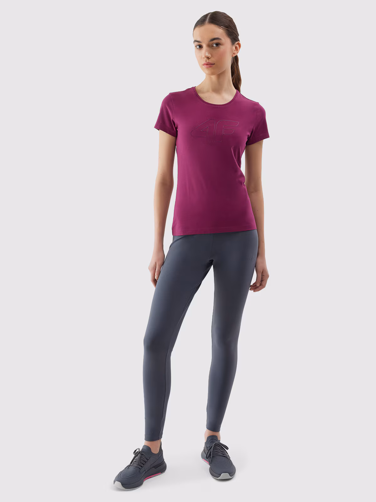 Legginsy dzianinowe damskie - granatowe