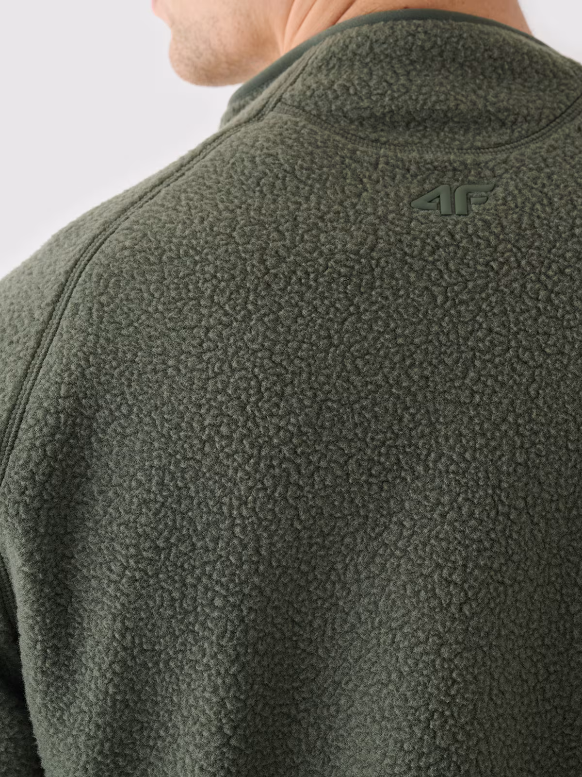 Polar sherpa ze stójką męski - oliwkowy/khaki