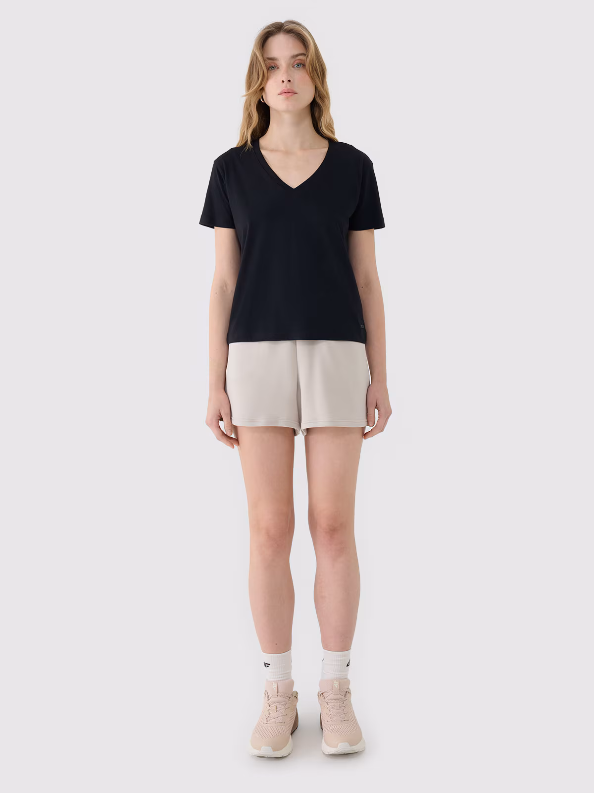 T-shirt oversize z modalem damski - biały