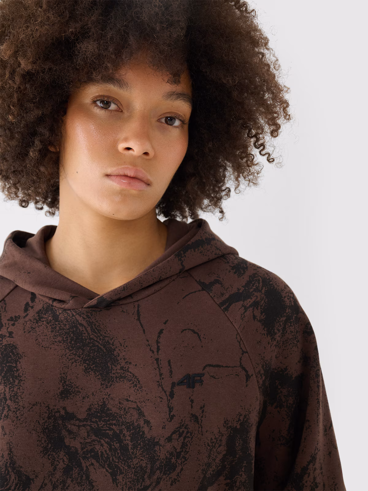 Bluza dresowa oversize nierozpinana z kapturem damska - multikolor