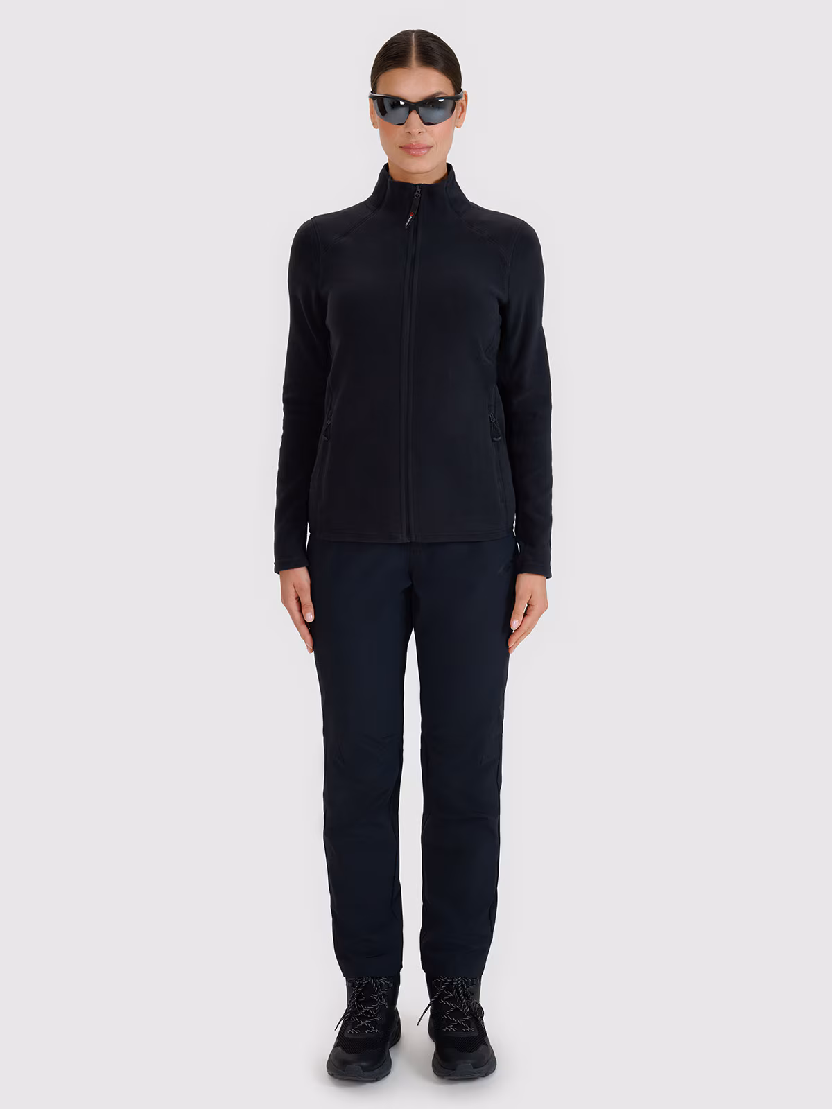 Polar ze stójką trekkingowy damski - czarny