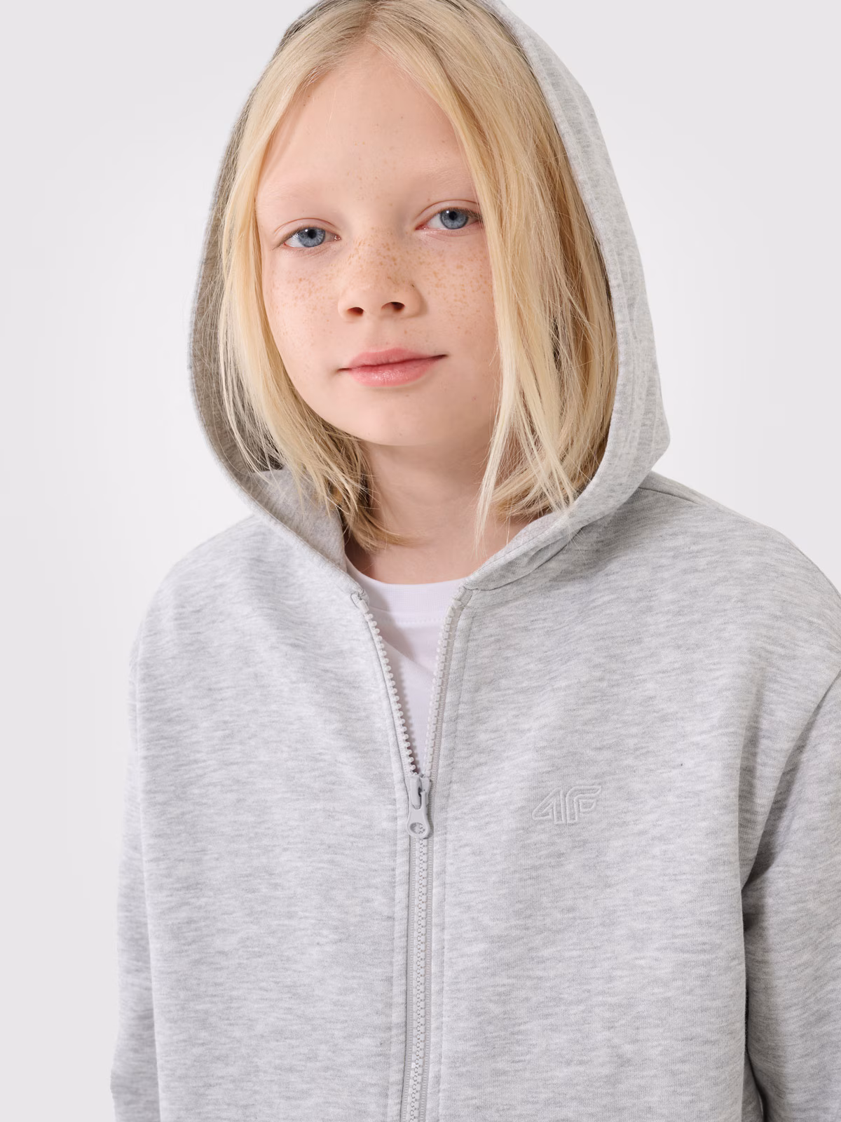 Bluza dresowa rozpinana z kapturem chłopięca - szara