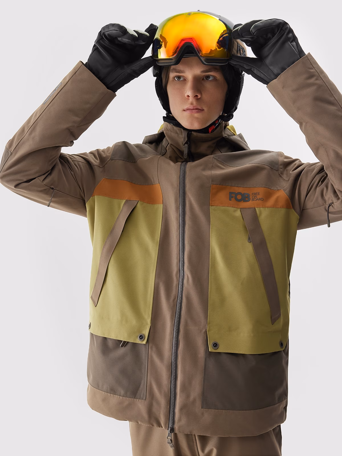 Kurtka snowboardowa membrana 15000 męska - brązowa