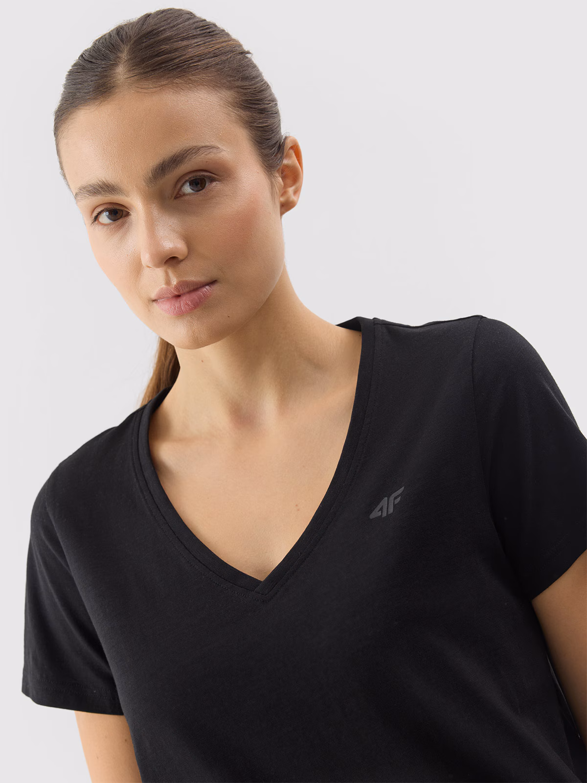 T-shirt gładki damski - czarny