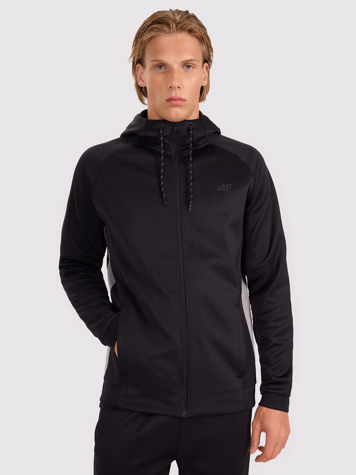 Bluza treningowa regular szybkoschnąca męska - czarna