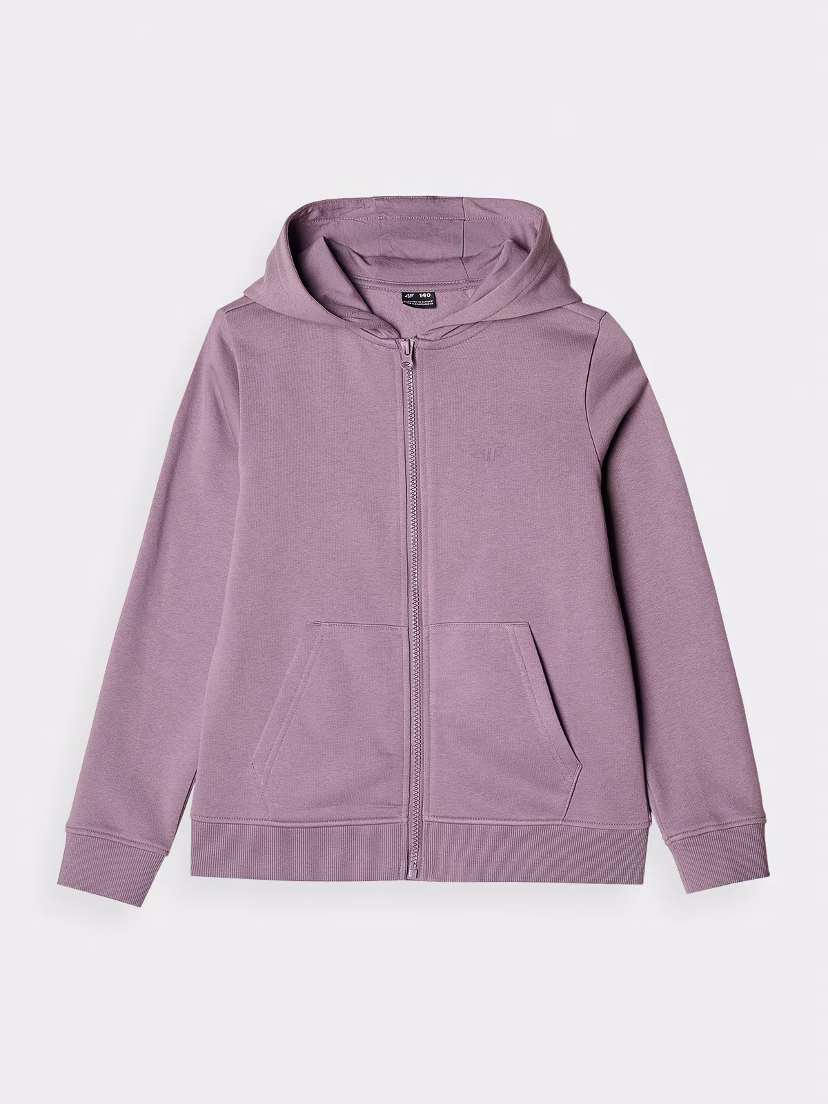 Bluza dresowa rozpinana z kapturem dziewczęca - pudrowy róż