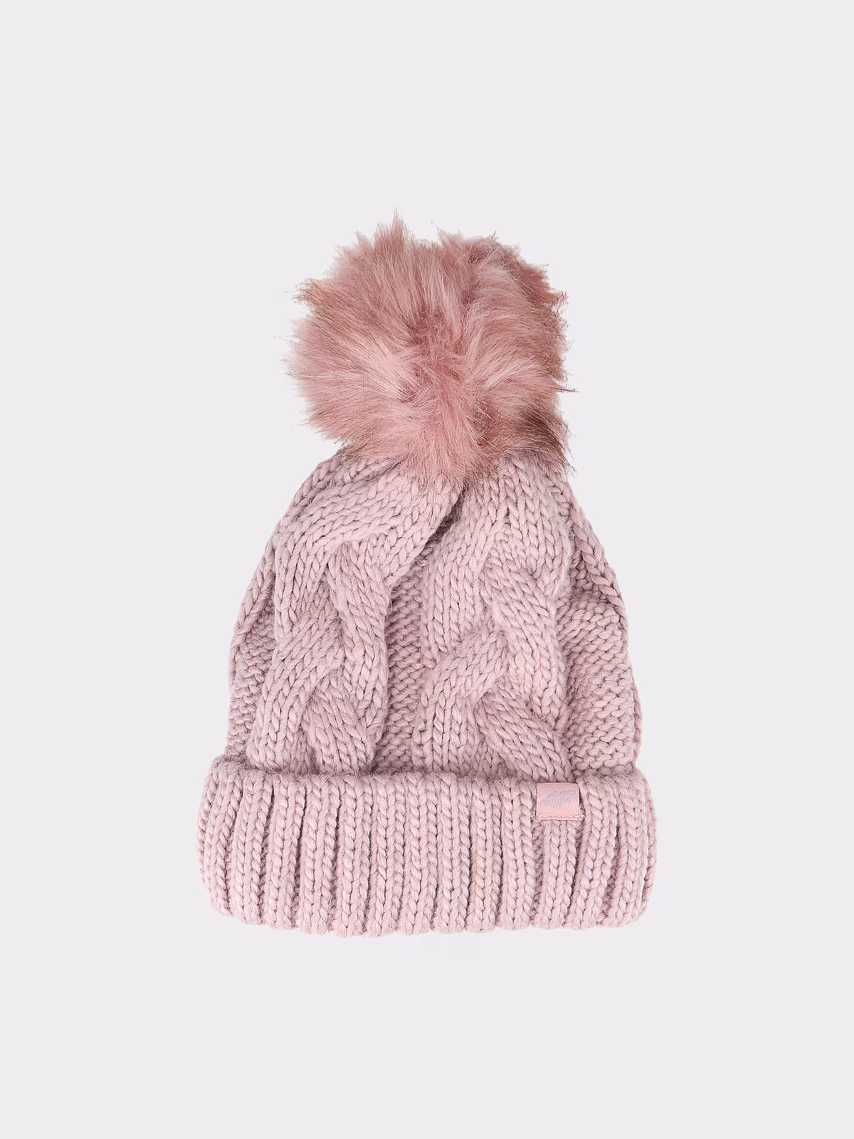 Czapka z pomponem damska - różowa