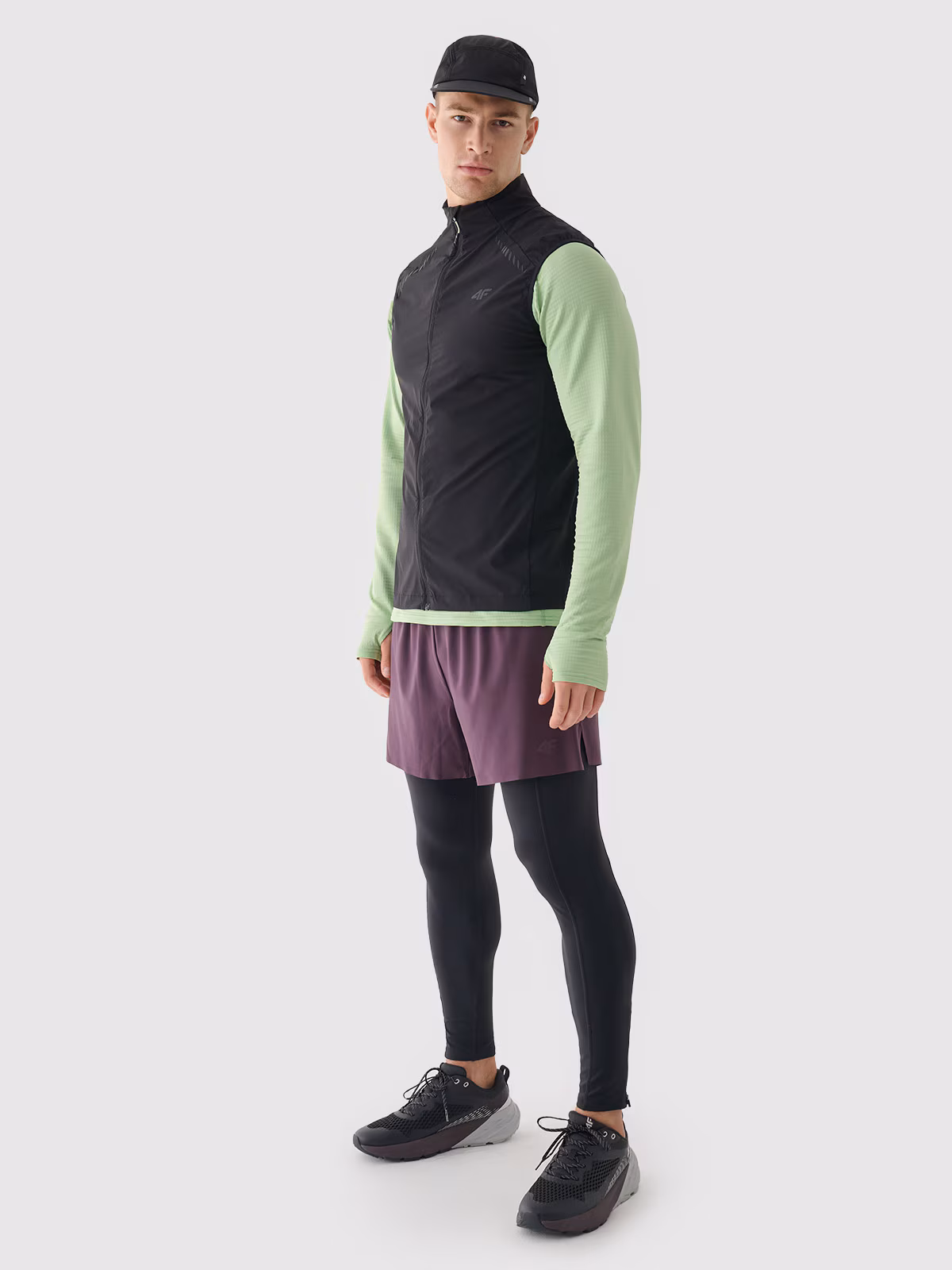 Legginsy do biegania szybkoschnące męskie - szare