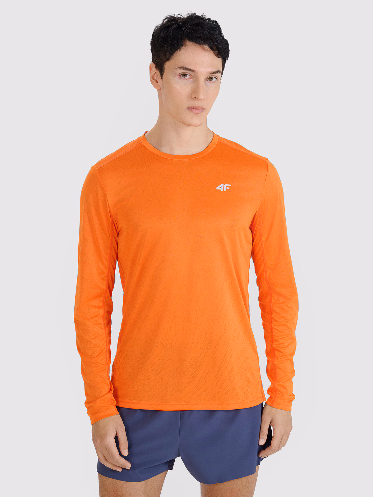 Longsleeve do biegania szybkoschnący męski - pomarańczowy