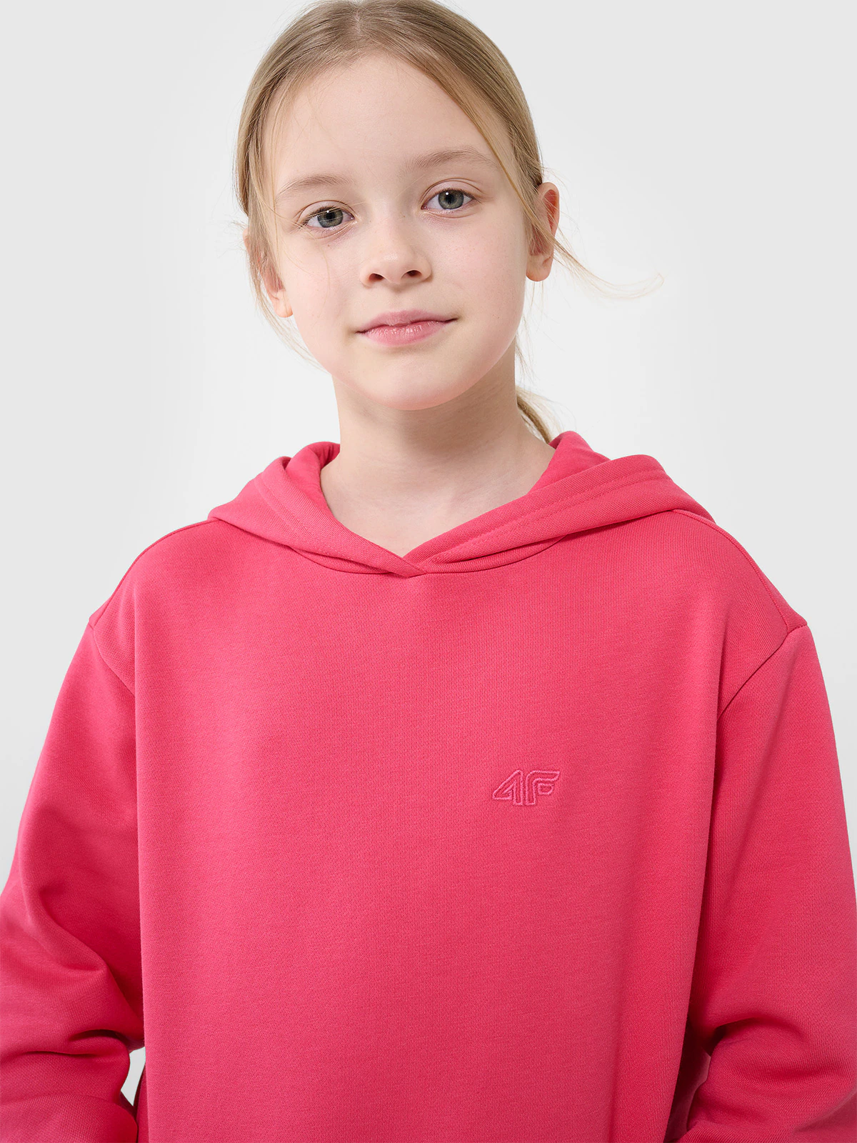 Bluza dresowa nierozpinana z kapturem dziewczęca - fioletowa