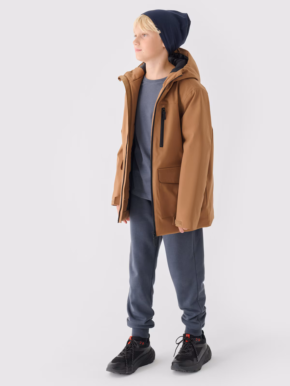 Kurtka przejściowa membrana 5000 chłopięca - brązowa