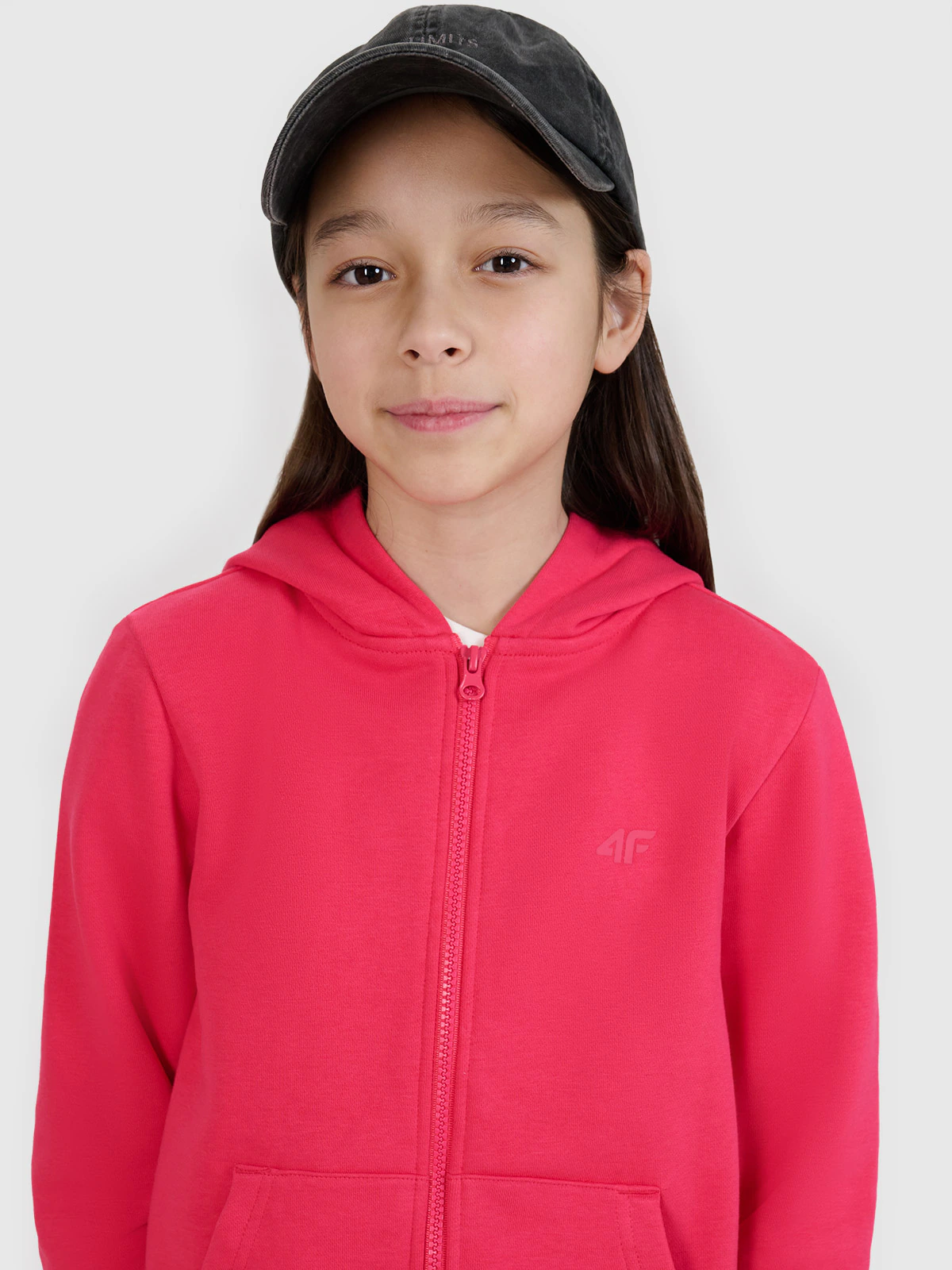 Bluza dresowa rozpinana z kapturem dziewczęca - fioletowa