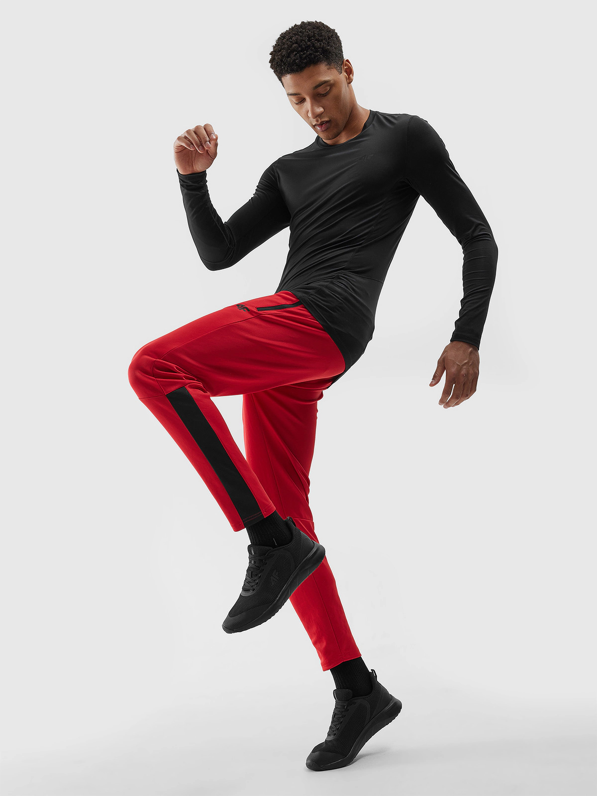 Spodnie treningowe szybkoschnące męskie - czerwone