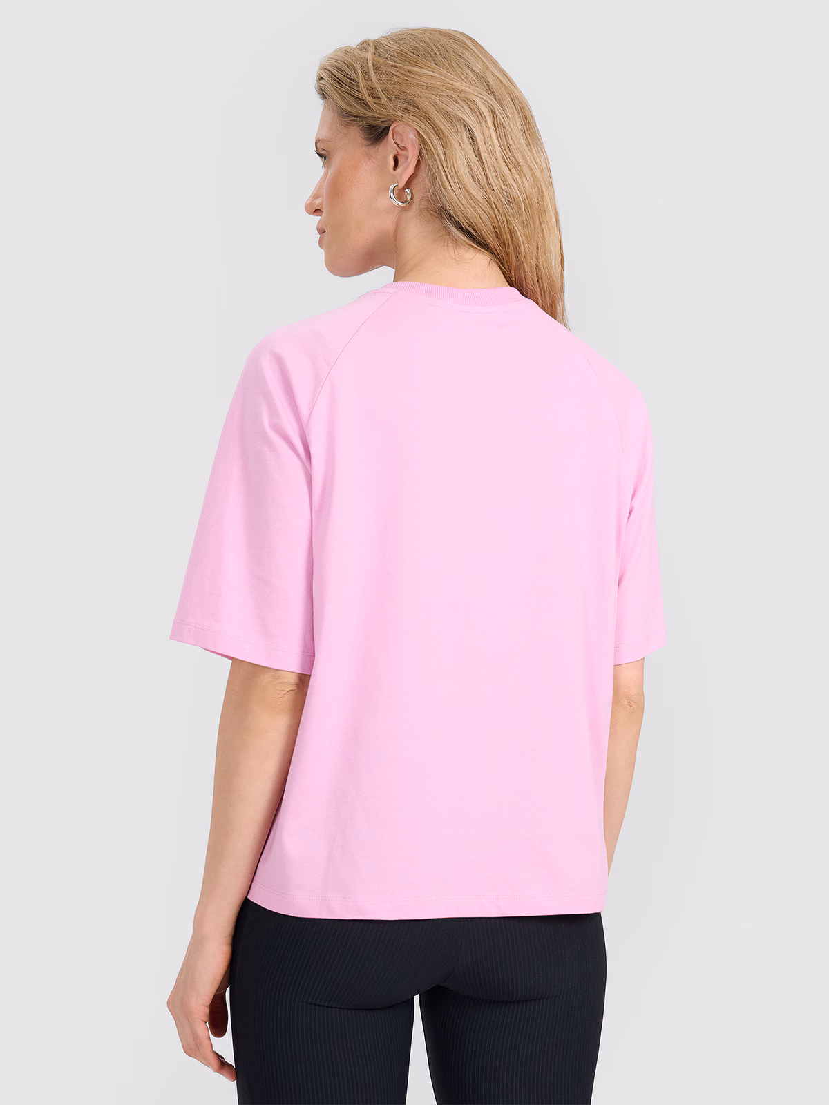 T-shirt oversize gładki damski - czarny