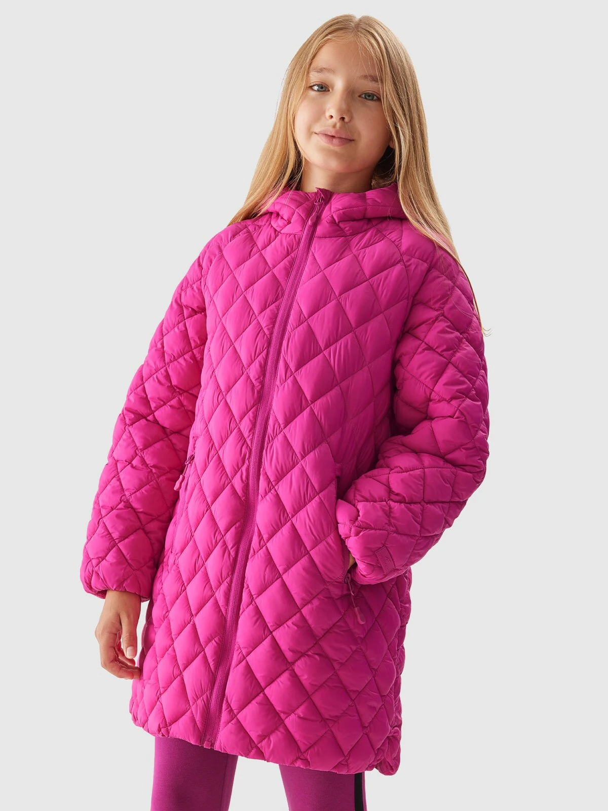 Kurtka puchowa pikowana dziewczęca