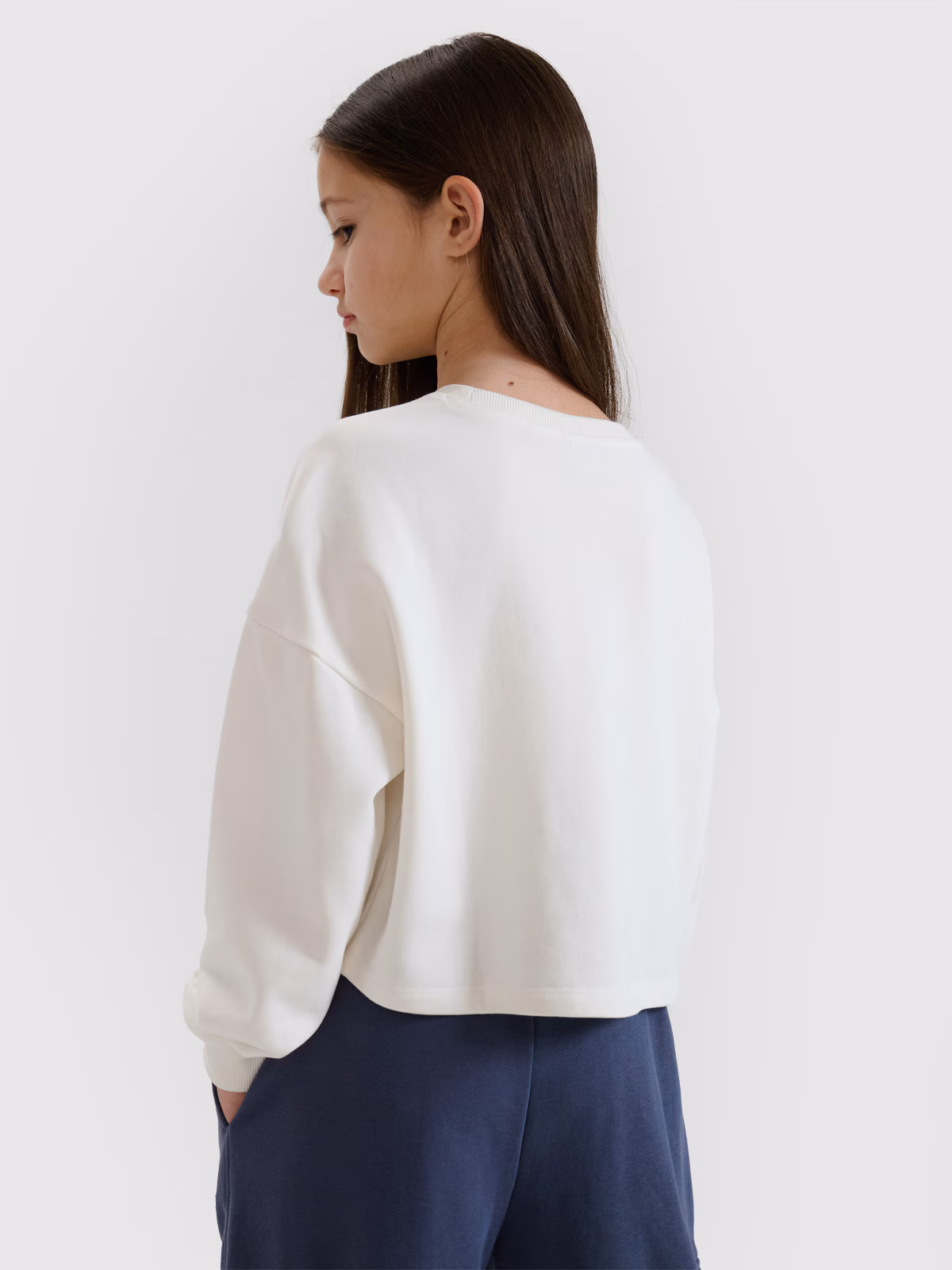 Bluza dresowa nierozpinana bez kaptura dziewczęca - szara