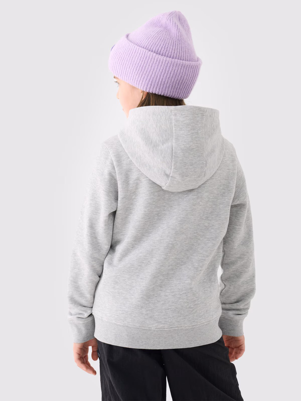 Bluza dresowa rozpinana z kapturem dziewczęca - pudrowy róż