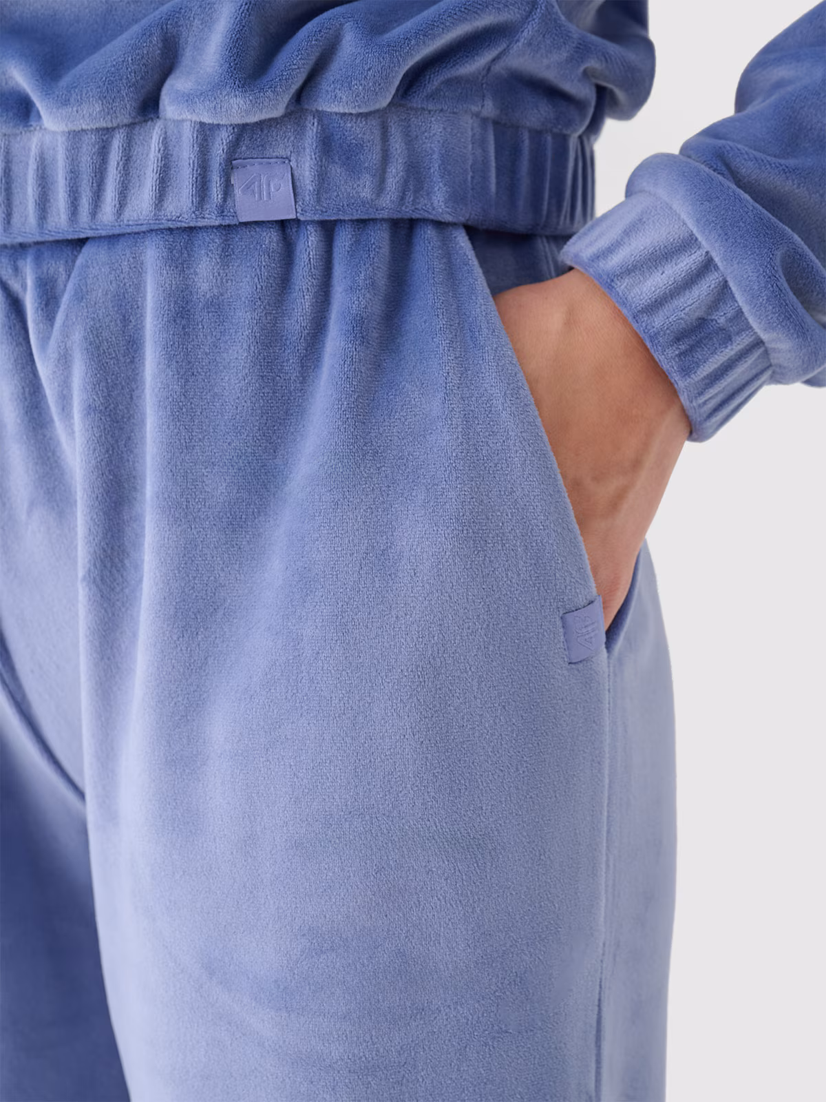 Spodnie dresowe z weluru damskie - granatowe