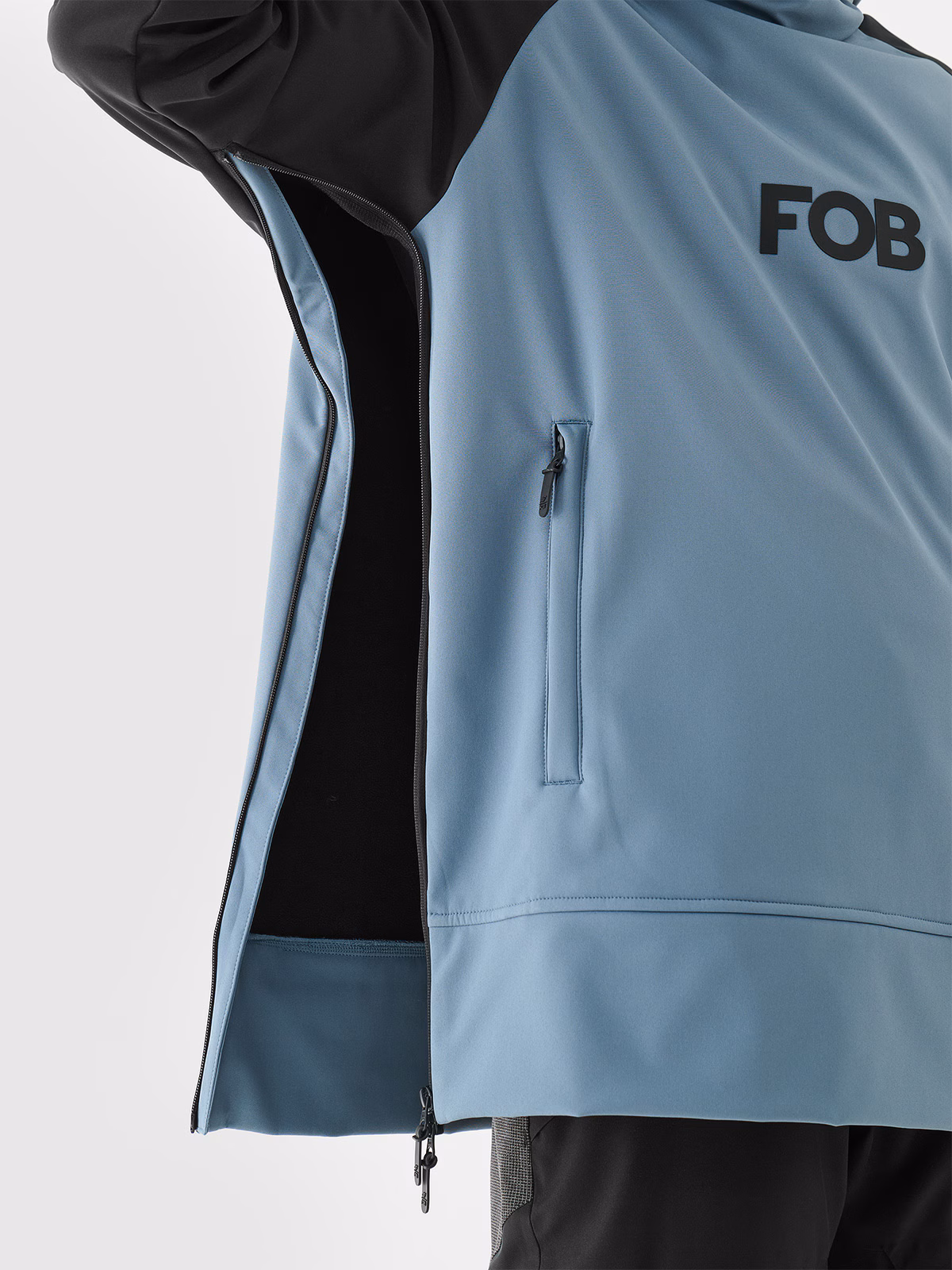 Długa bluza snowboardowa z softshellu membrana 5000 męska - granatowa