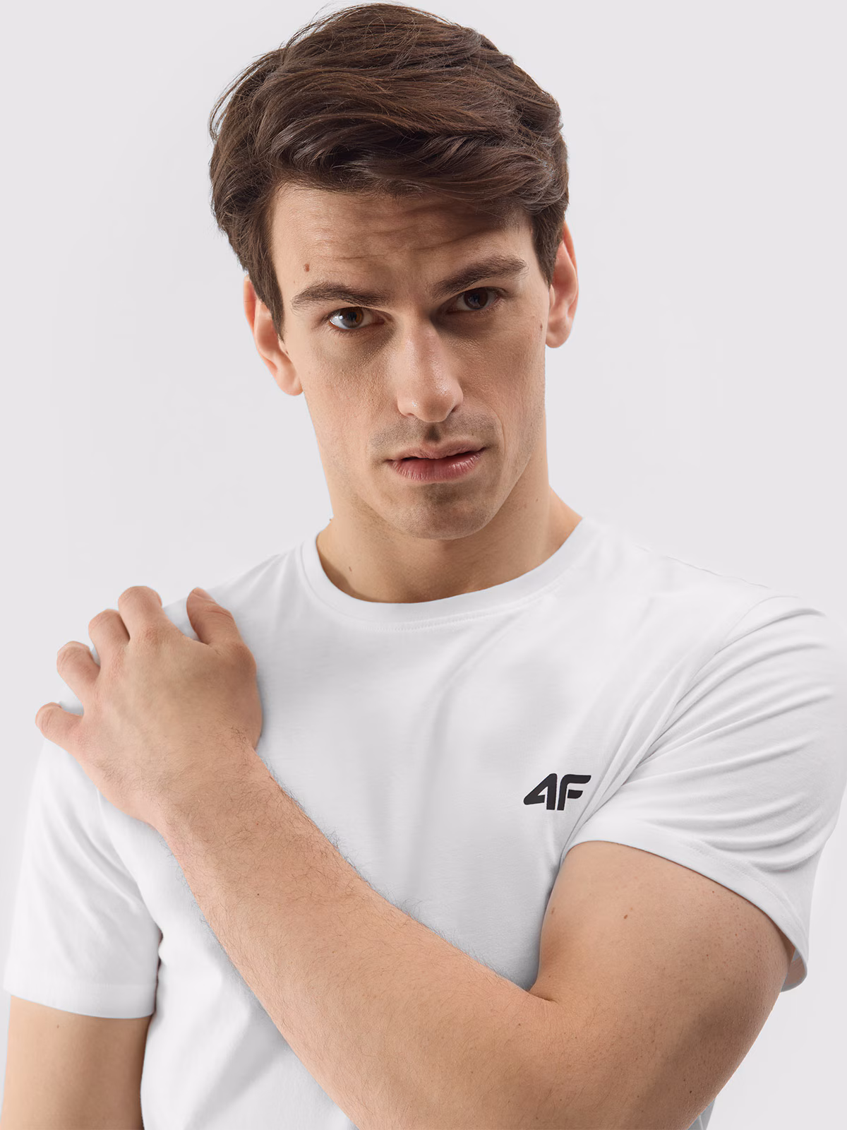 T-shirt regular gładki męski - szary