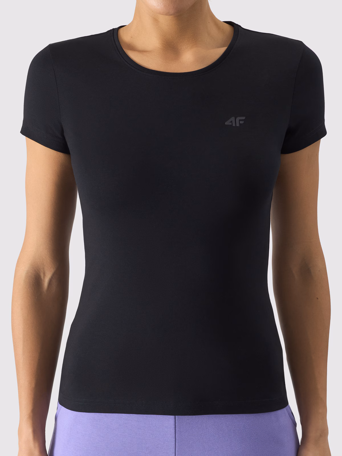 T-shirt slim gładki damski - czerwony