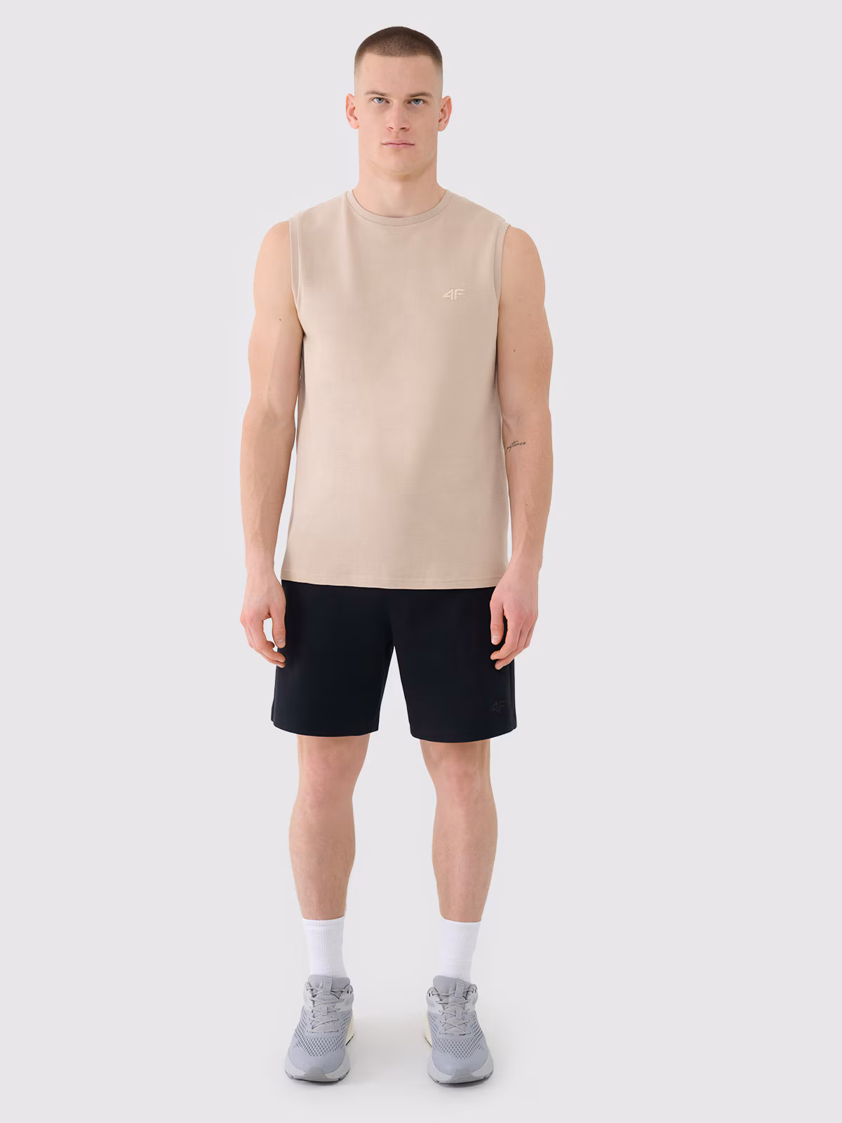 Tank top regular gładki męski - zielony