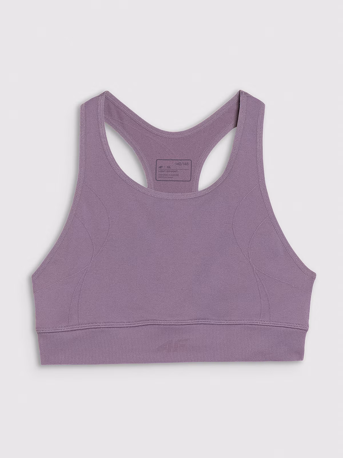 Crop top sportowy szybkoschnący dziewczęcy 4F JUNIOR x Anna Lewandowska - fioletowy