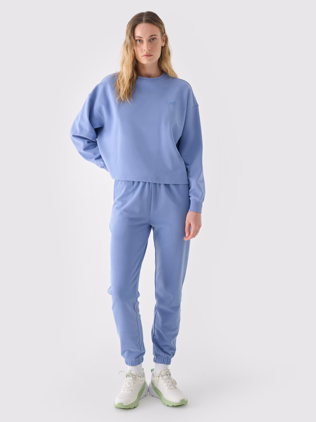 Bluza dresowa nierozpinana bez kaptura damska - różowa