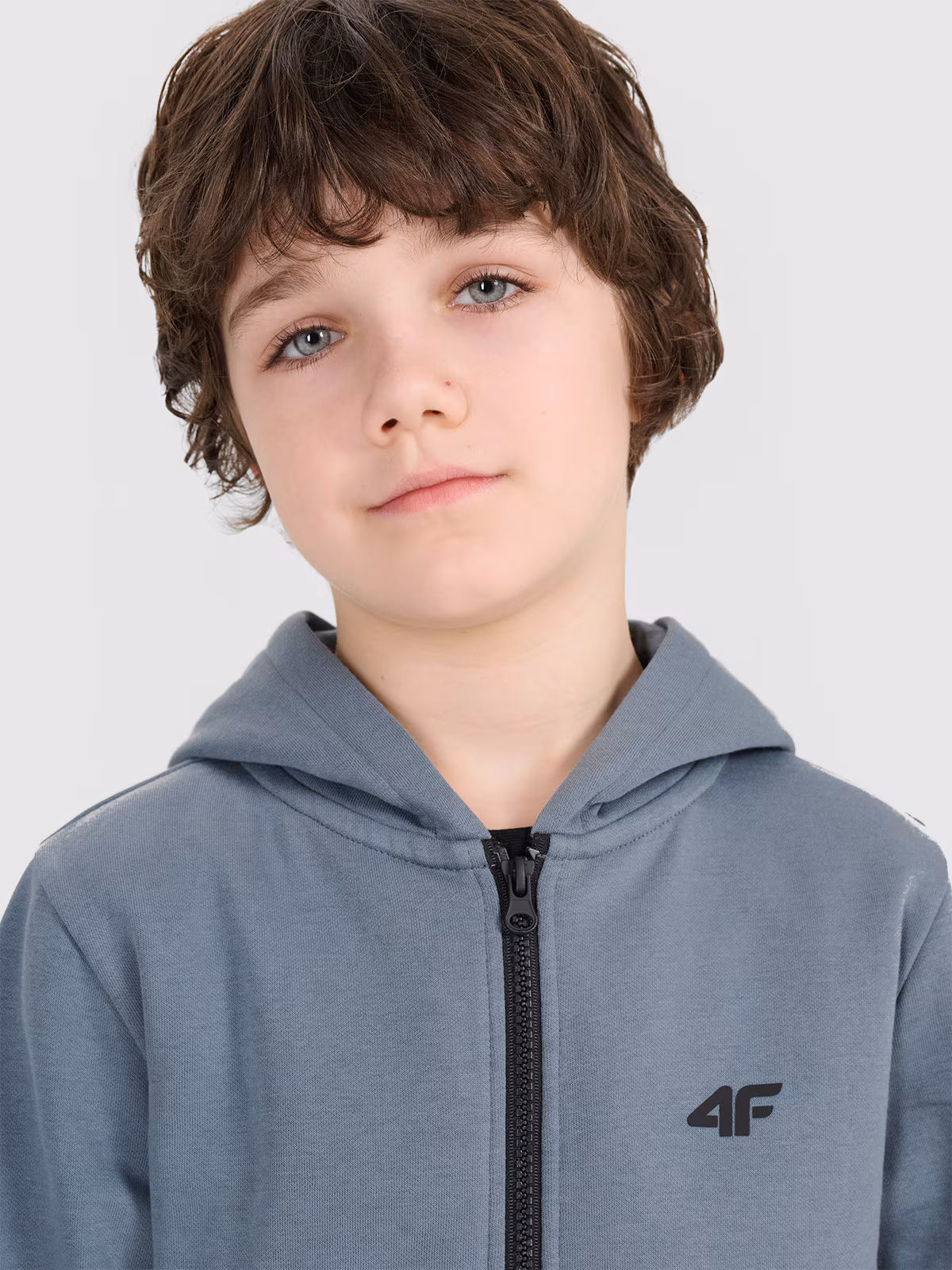 Bluza dresowa rozpinana z kapturem chłopięca - czarna