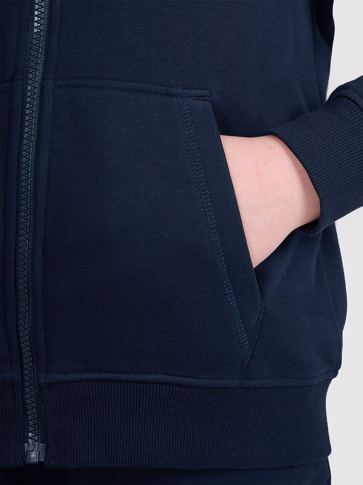 Bluza dresowa rozpinana z kapturem dziewczęca - granatowa