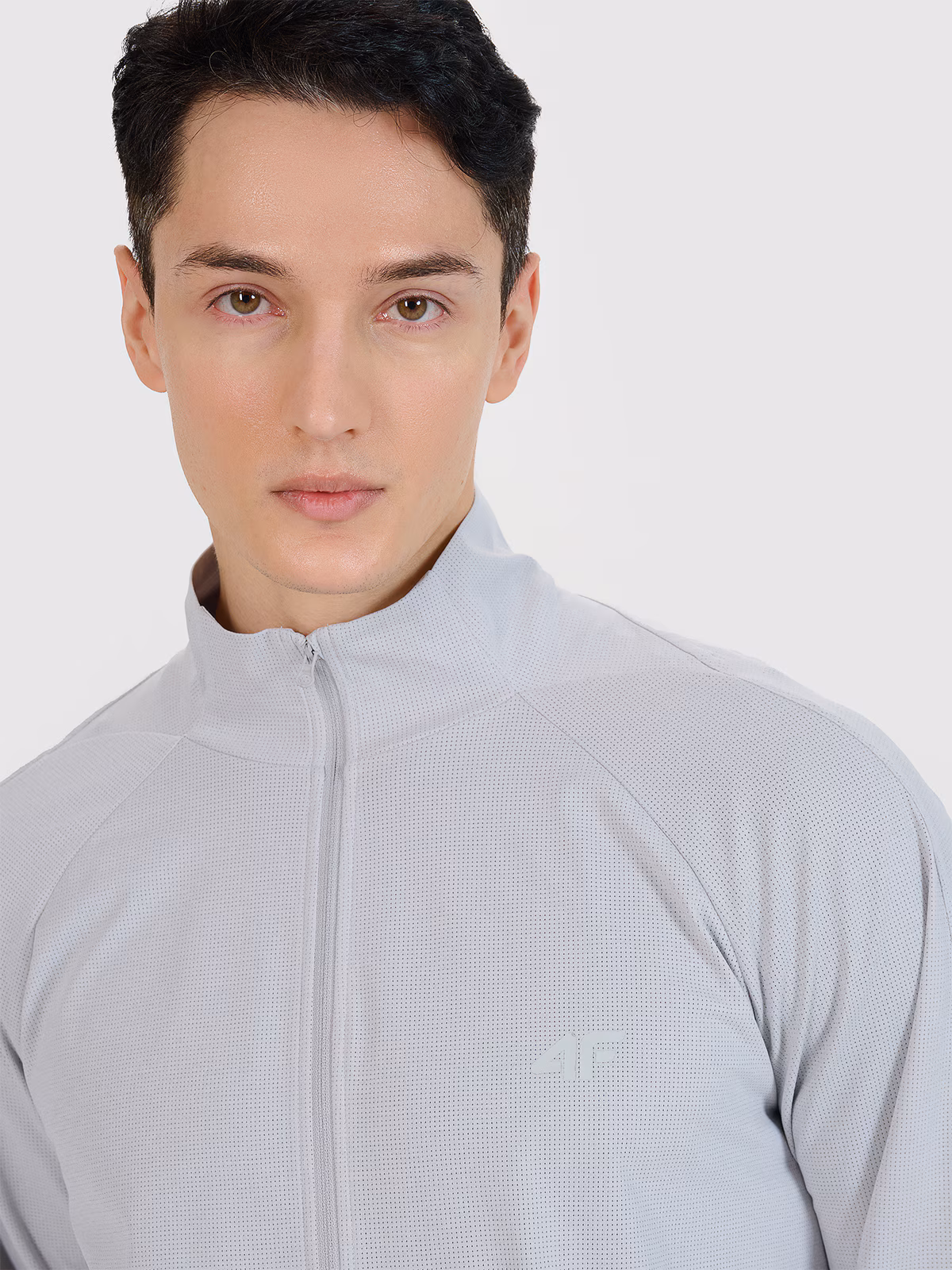 Bluza treningowa rozpinana bez kaptura męska - czarna