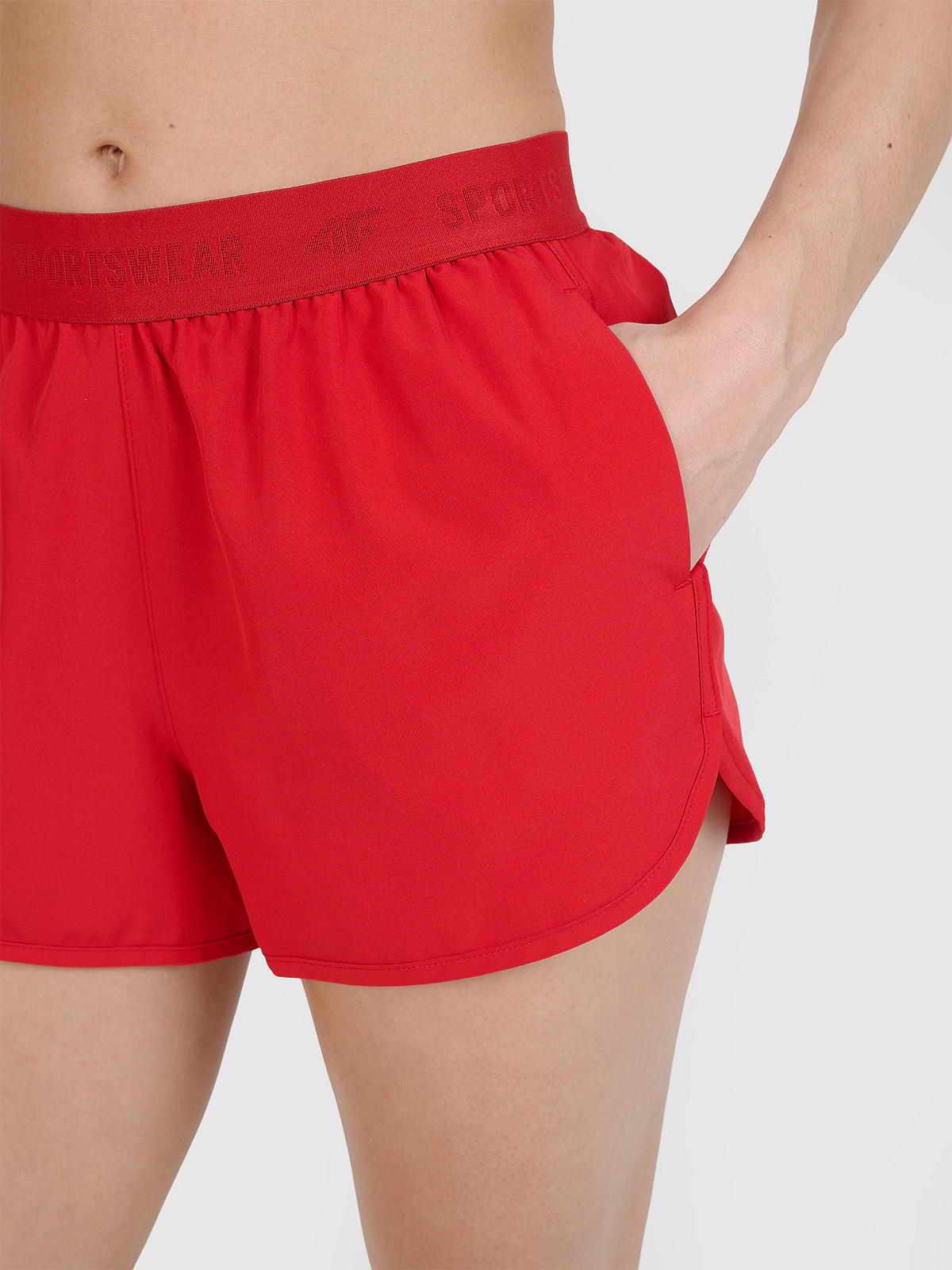 Spodenki plażowe damskie - czerwone