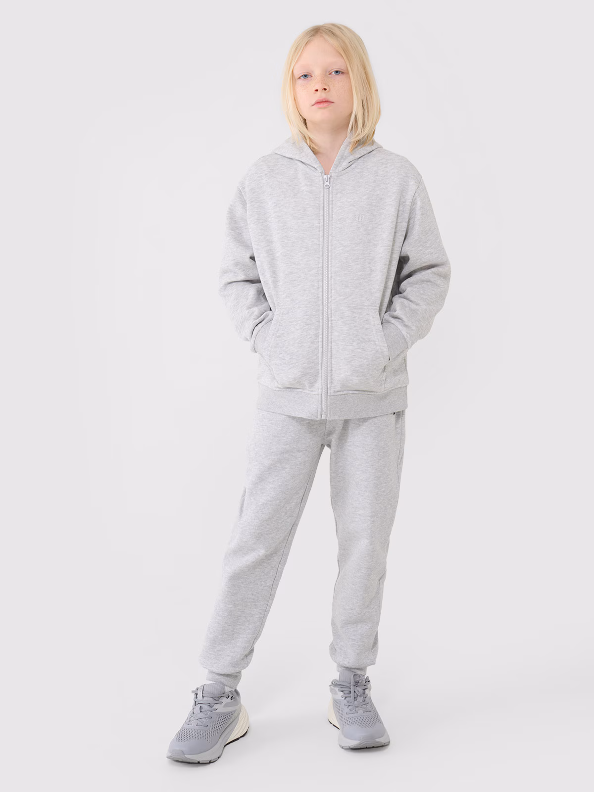 Bluza dresowa rozpinana z kapturem chłopięca - szara
