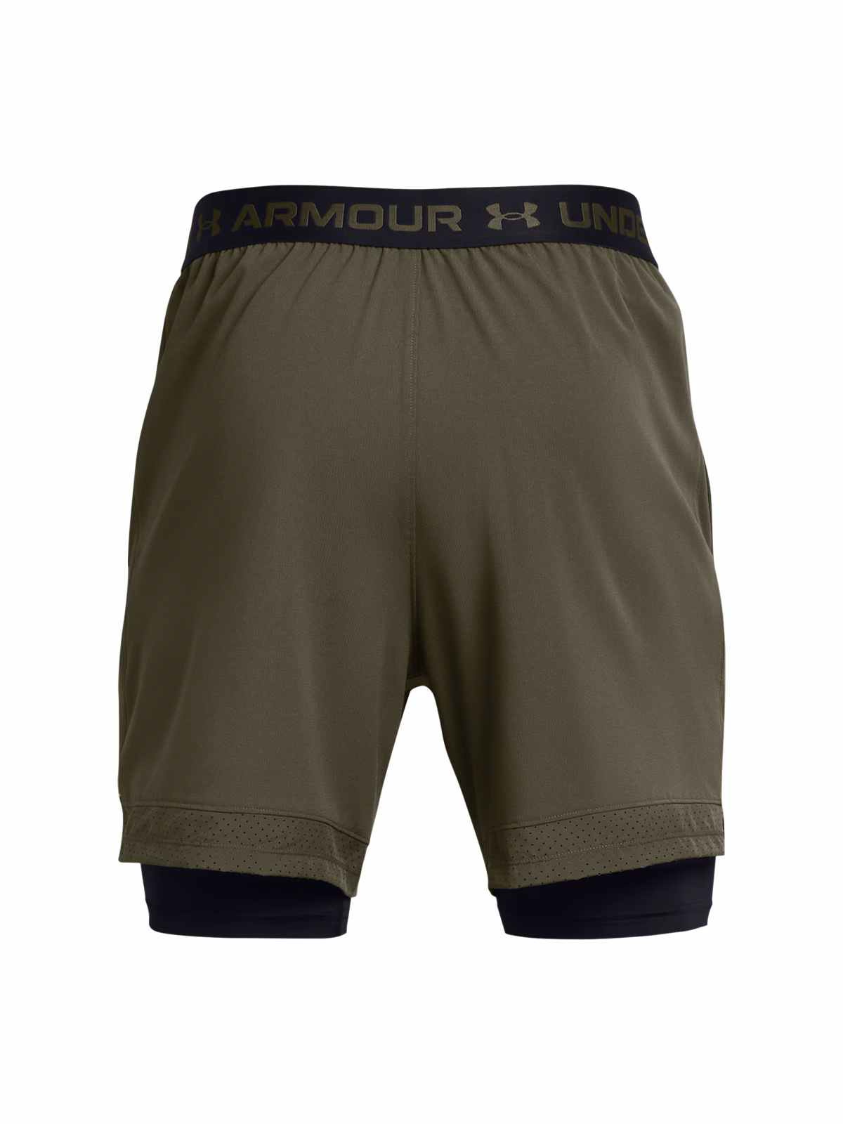 Spodenki treningowe męskie Under Armour UA Vanish Woven 2in1 Shorts - oliwkowe/khaki