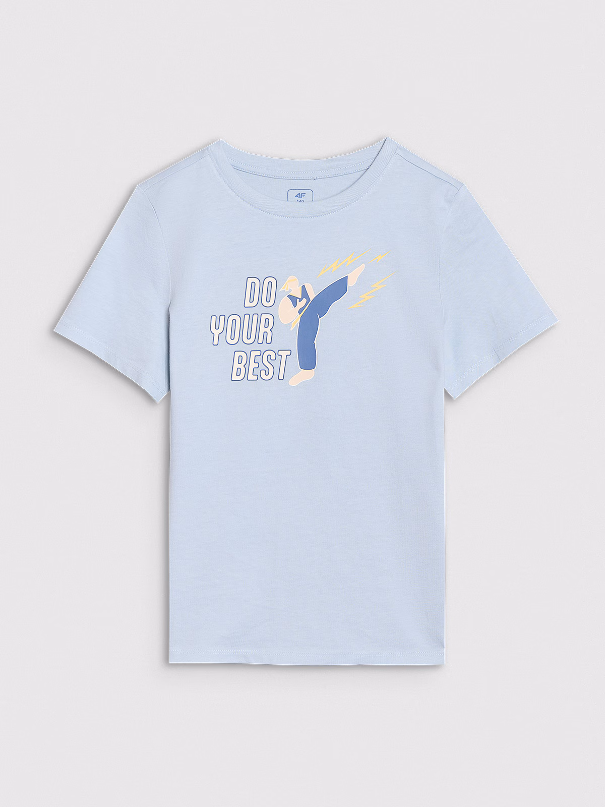 T-shirt regular z nadrukiem chłopięcy - beżowy