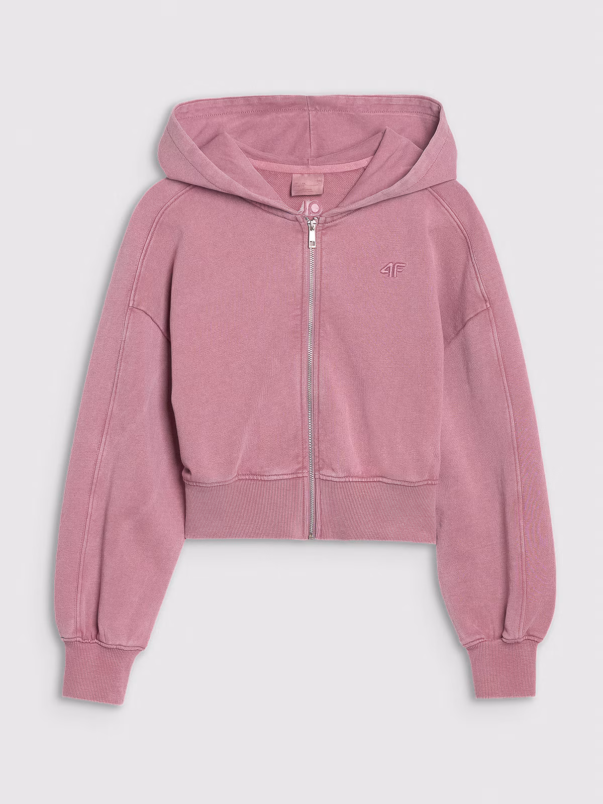 Bluza dresowa rozpinana z kapturem dziewczęca 4F JUNIOR x Anna Lewandowska - różowa