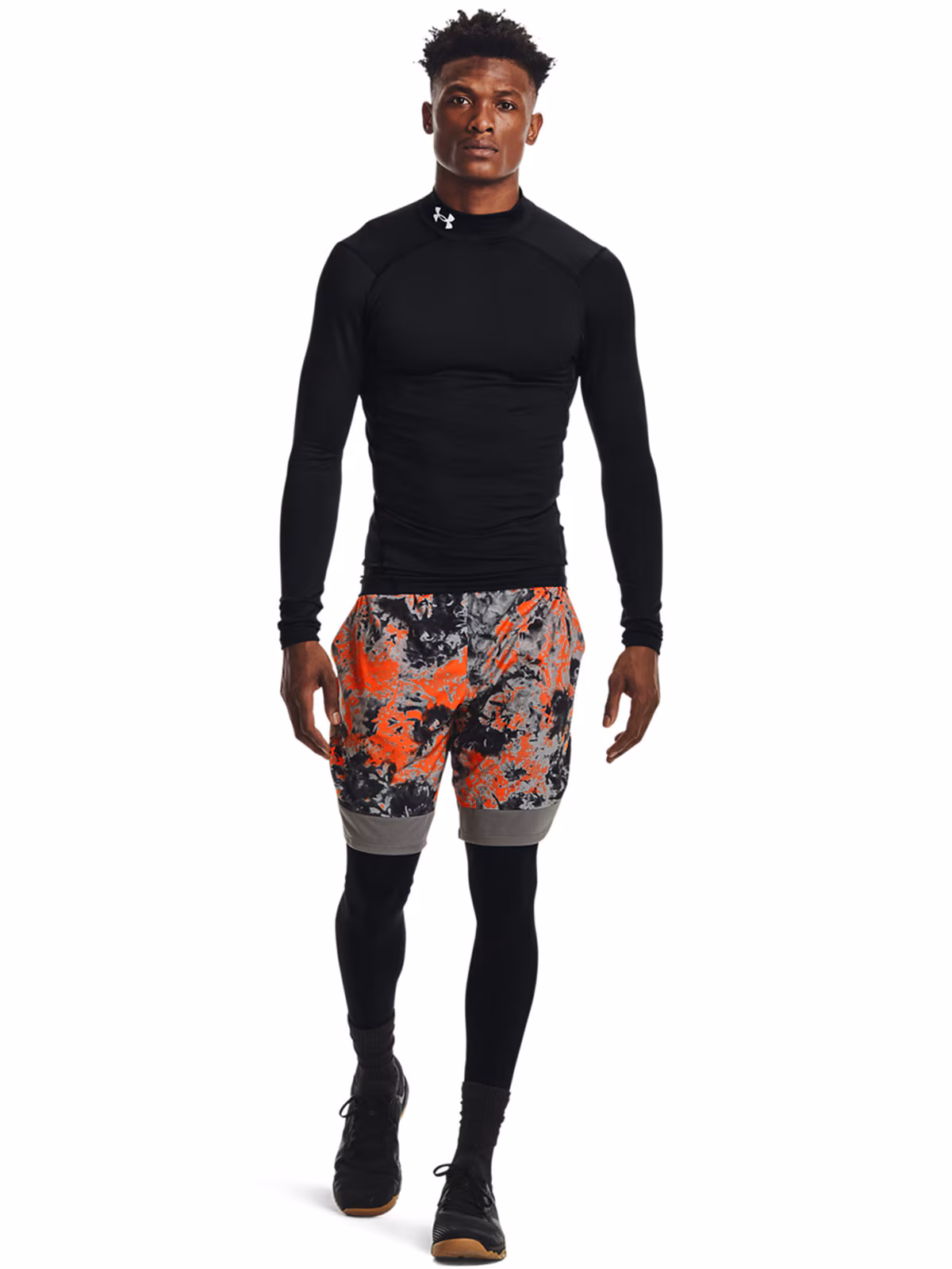 Longsleeve treningowy męski Under Armour UA Cg Armour Comp Mock - czarny