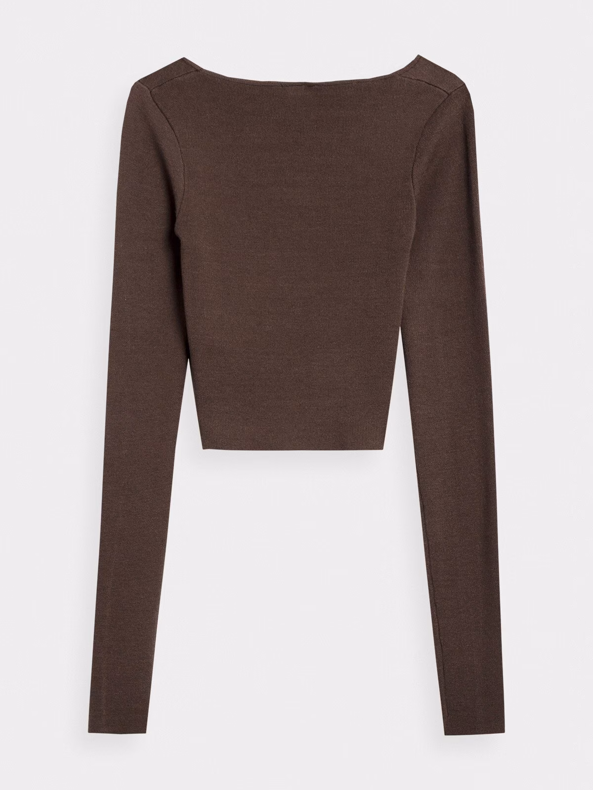 Longsleeve crop-top slim gładki damski