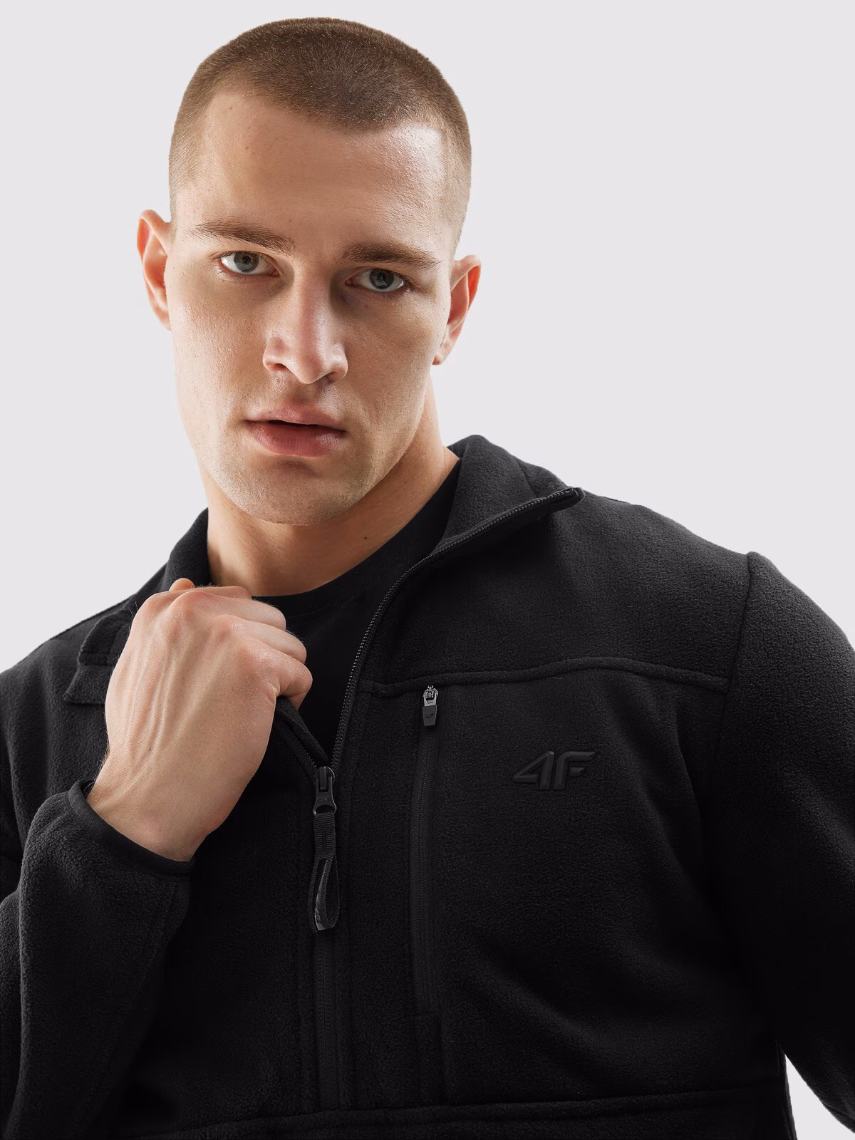 Polar ze stójką i suwakiem 1/2 męski - czarny