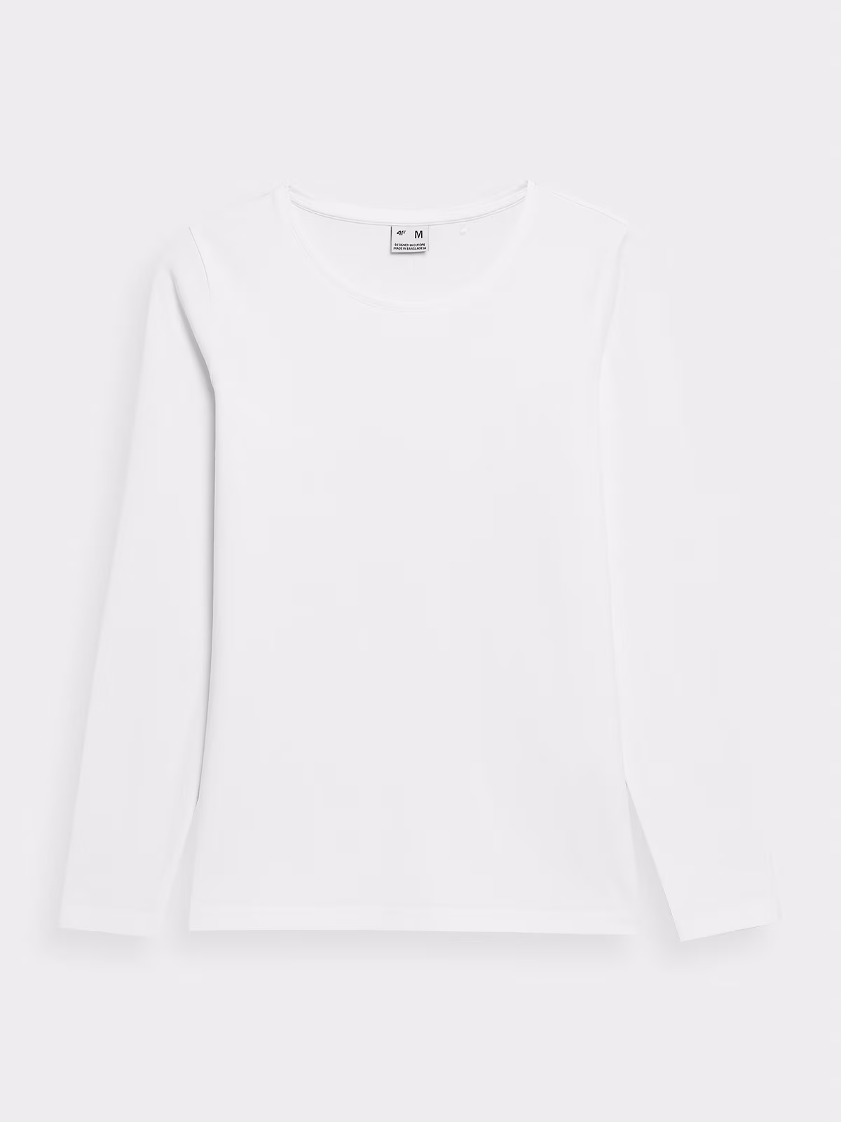 Longsleeve slim gładki damski - czarny