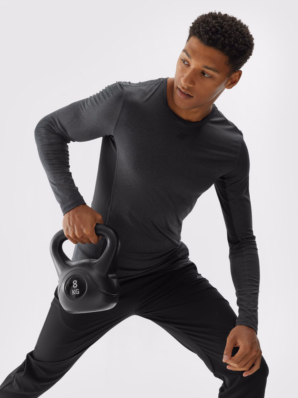 Longsleeve treningowy szybkoschnący męski - szary