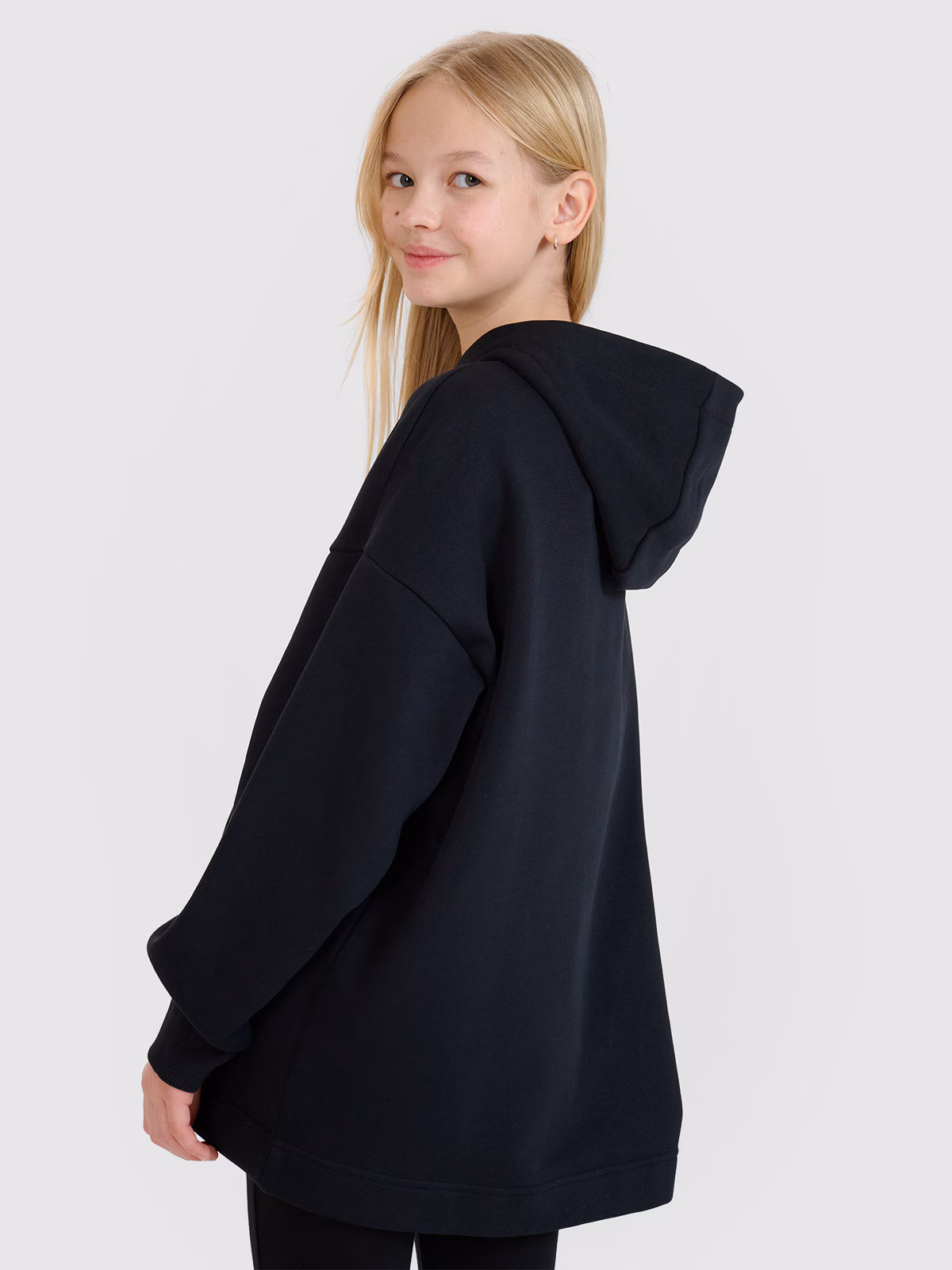 Bluza dresowa nierozpinana z kapturem dziewczęca - czerwona