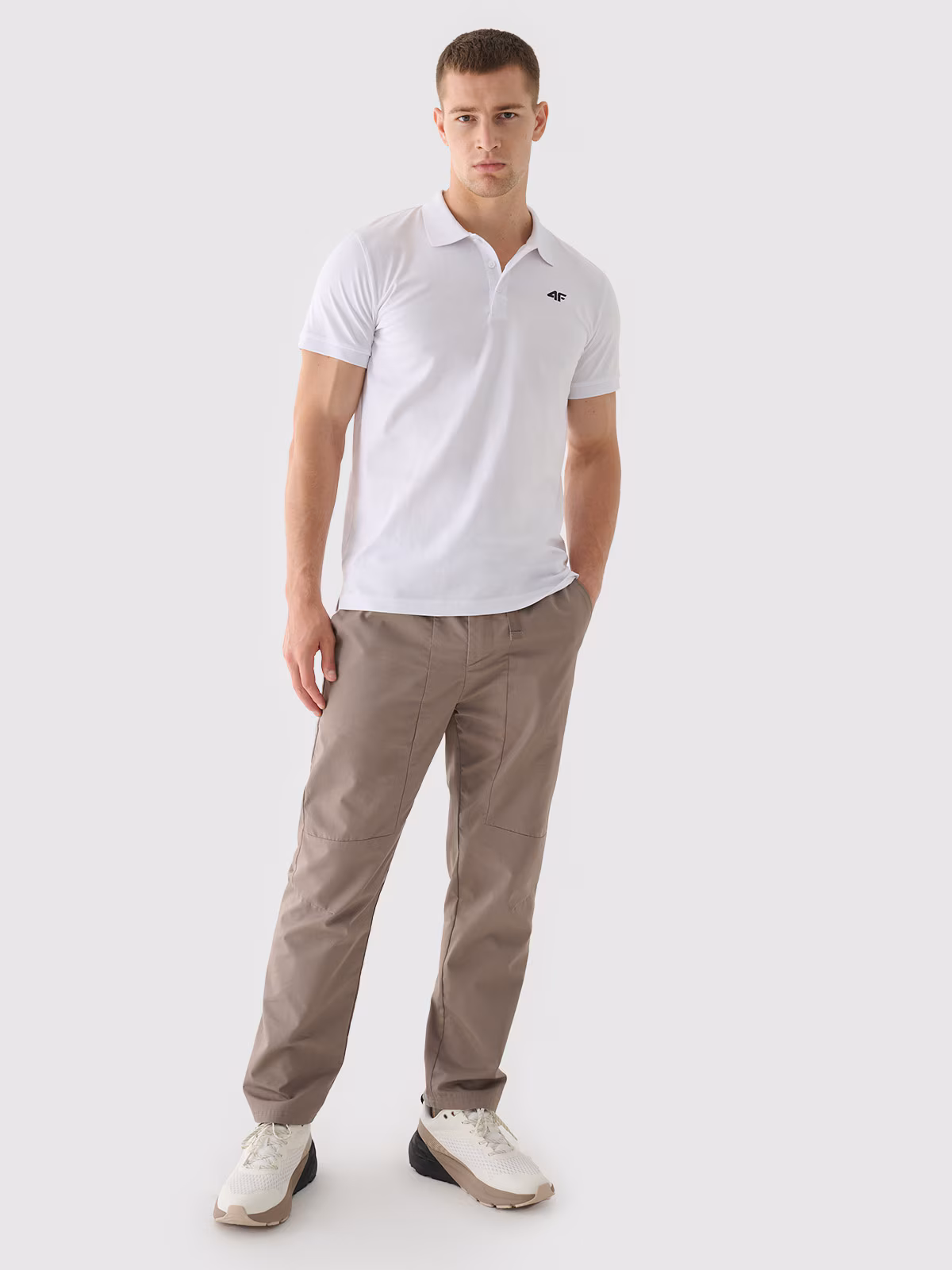 Koszulka polo regular męska - biała