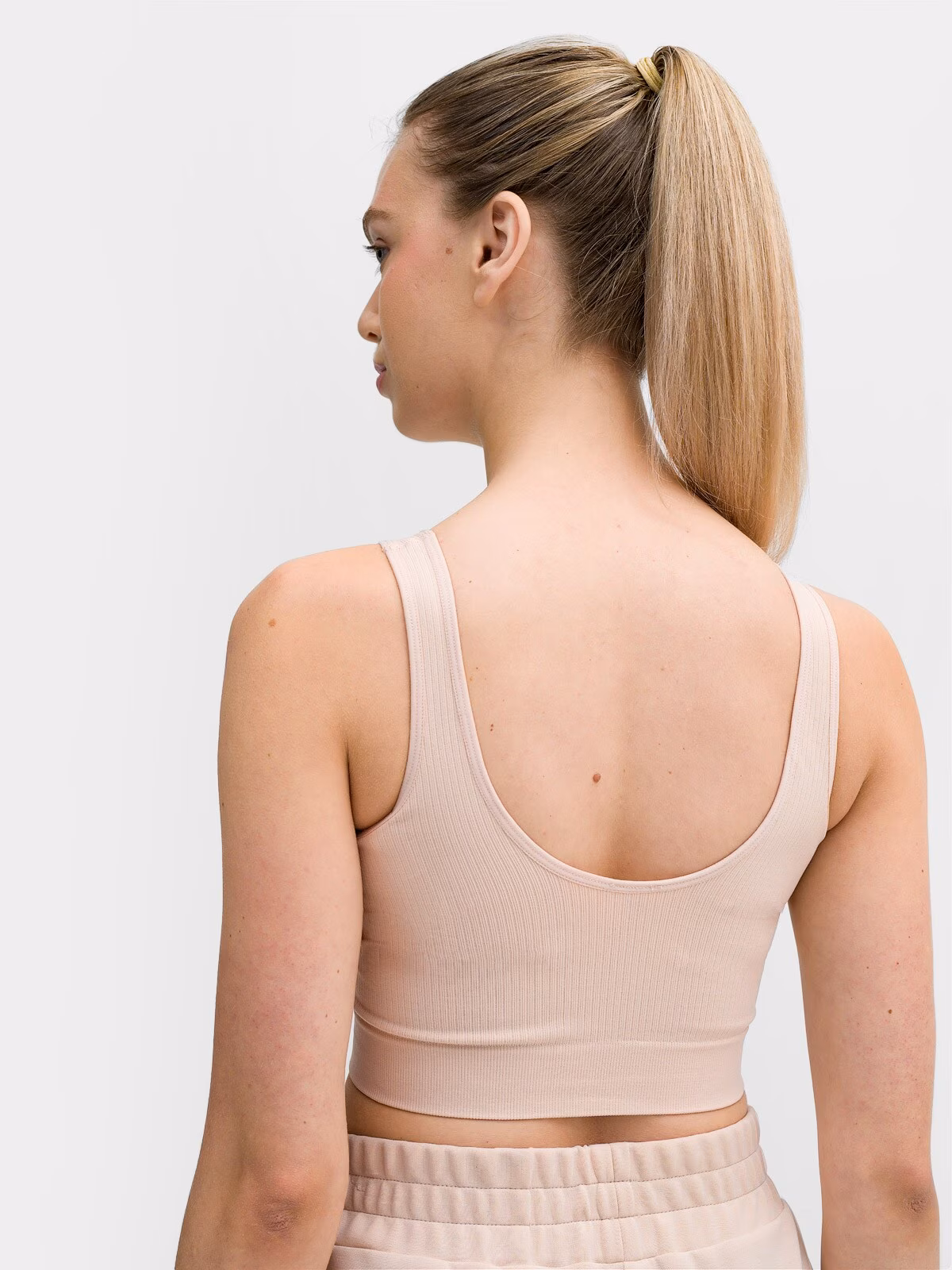 Crop-top z prążkowanej dzianiny damski