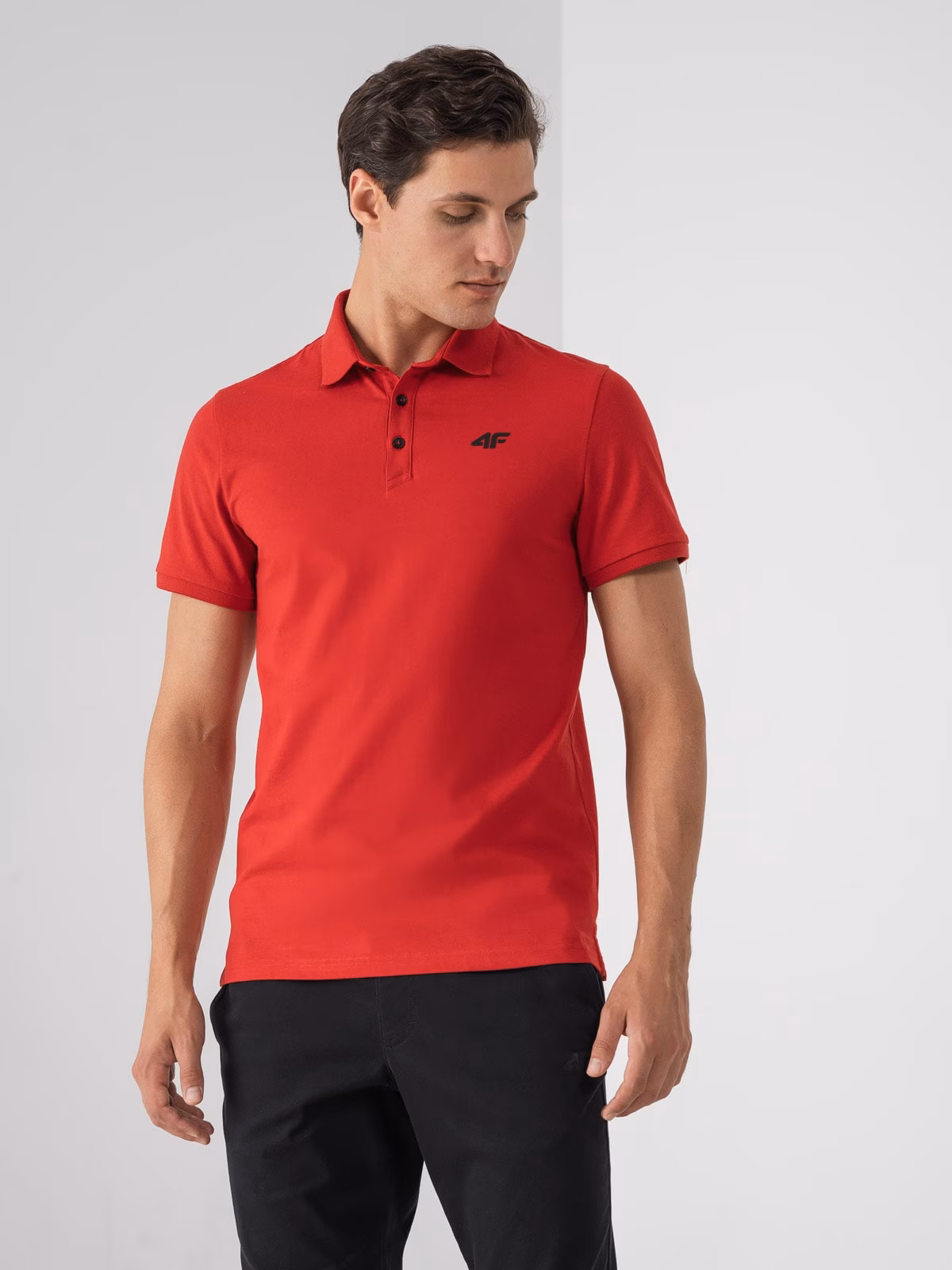 Koszulka polo regular męska - czerwona