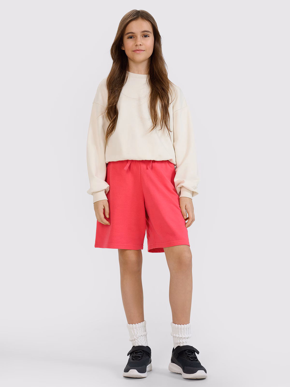 Spodenki dresowe dziewczęce - różowe